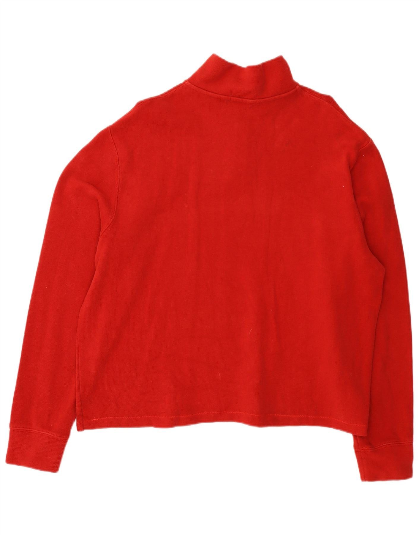 Polo Ralph Lauren Womens Overd Zip Neck Sweatshirt Jumper UK 18 XL Red Size XL / US 12-14 / IT 48-50 - 2 Thumbnail