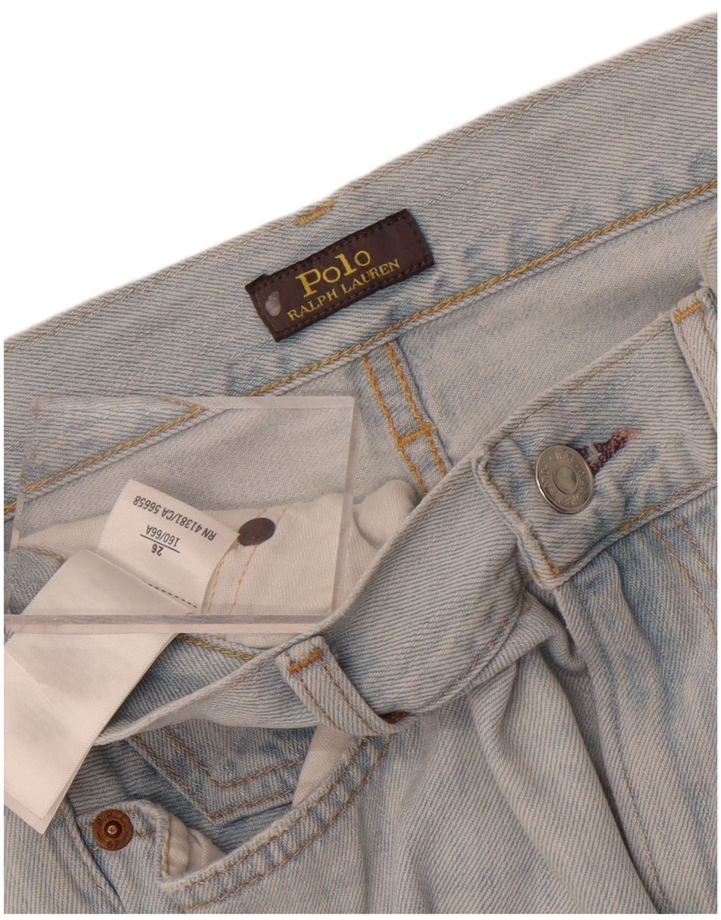 Polo Ralph Lauren Womens Slim Jeans W26 L28 Blue Patchwork Cotton Size 42" / US 20 - 3 Thumbnail