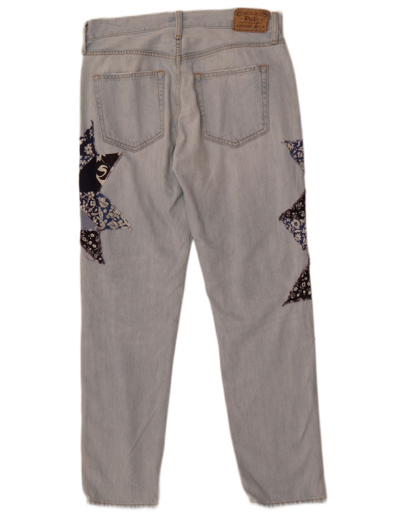 Polo Ralph Lauren Womens Slim Jeans W26 L28 Blue Patchwork Cotton Size 42" / US 20 - 2 Thumbnail