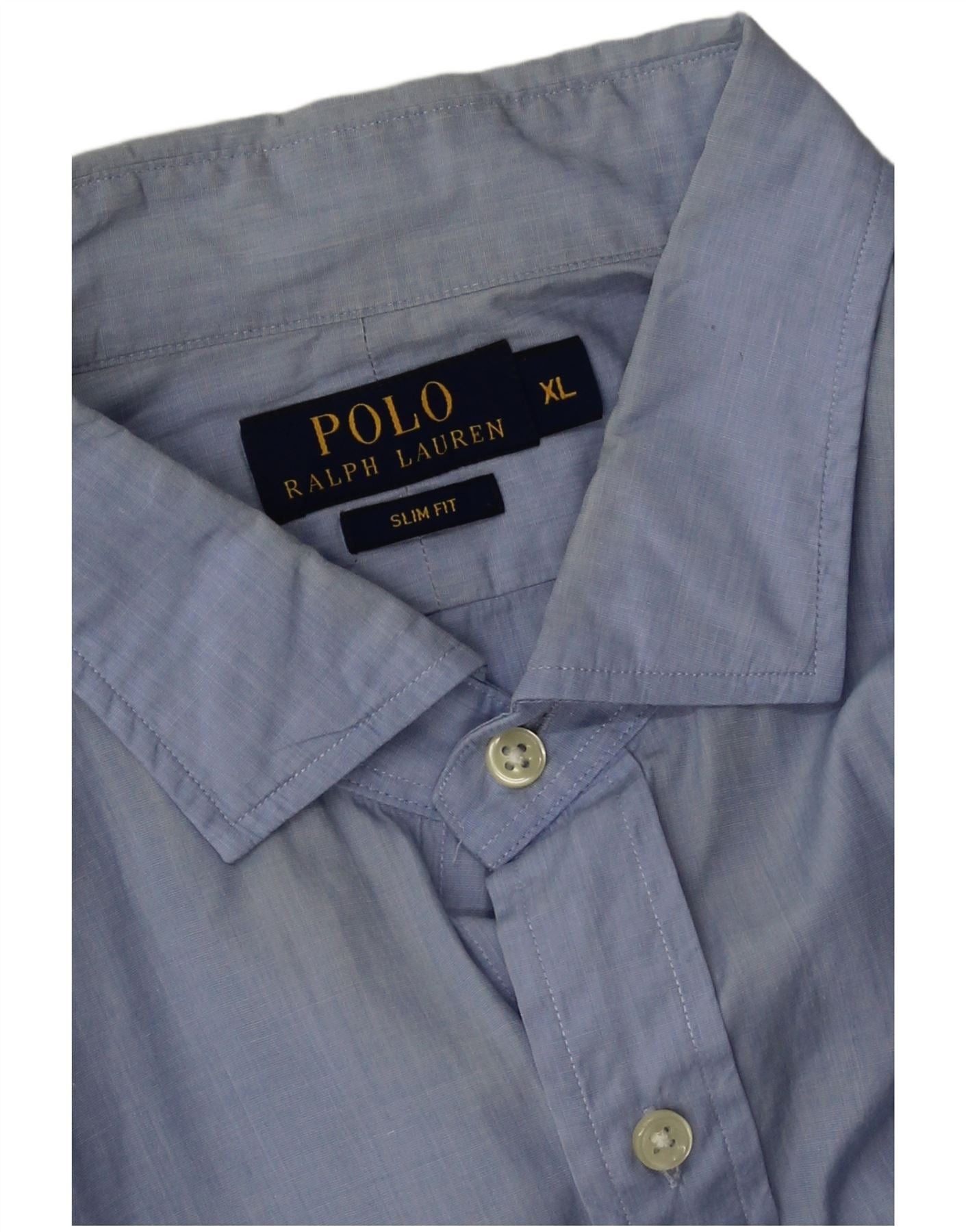 Polo Ralph Lauren Mens Slim Fit Shirt XL Blue Cotton Size US XL / EU 56 / 4 - 3 Thumbnail