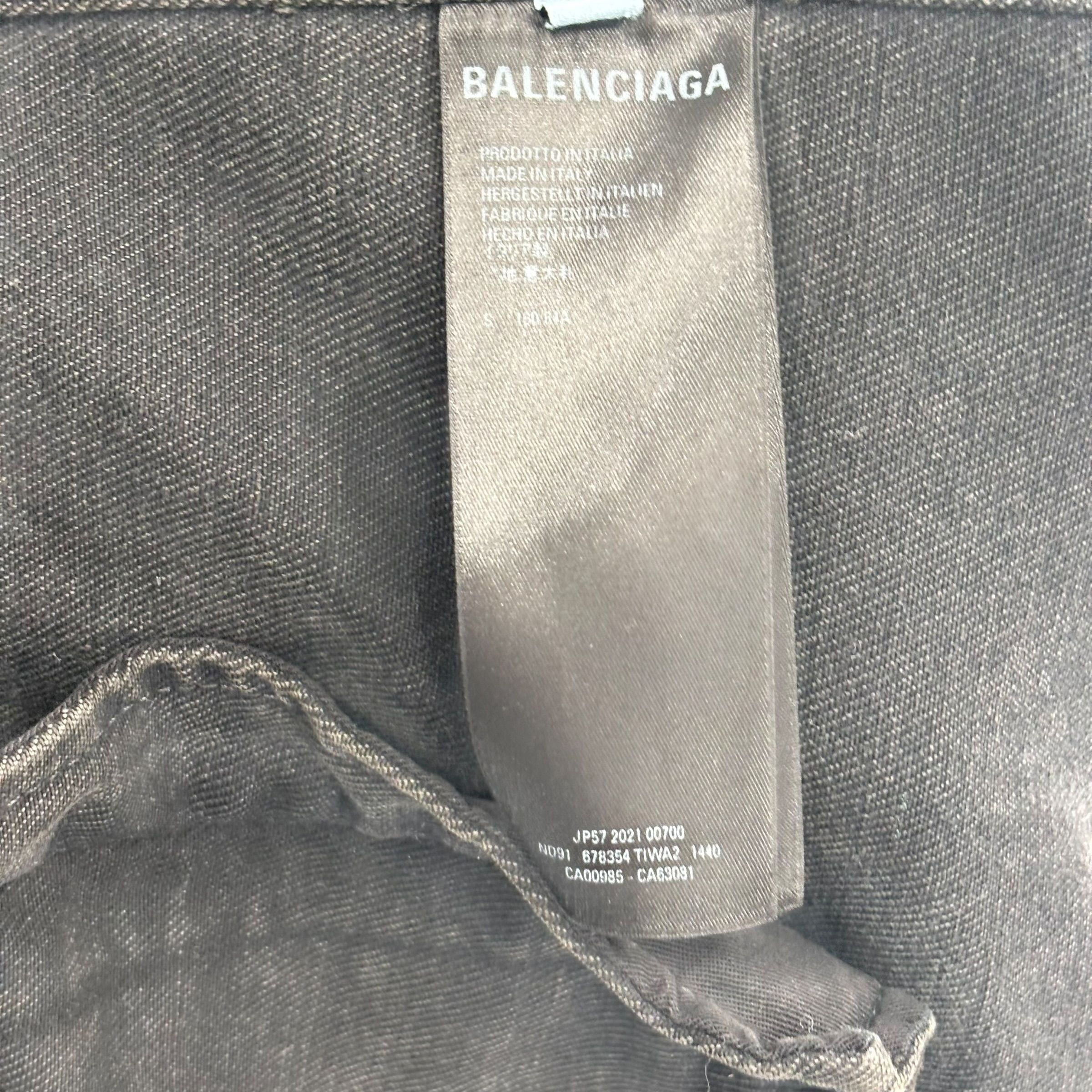 Balenciaga Spray Paint Logo Denim Jacket Black Size US S / EU 44-46 / 1 - 5 Thumbnail
