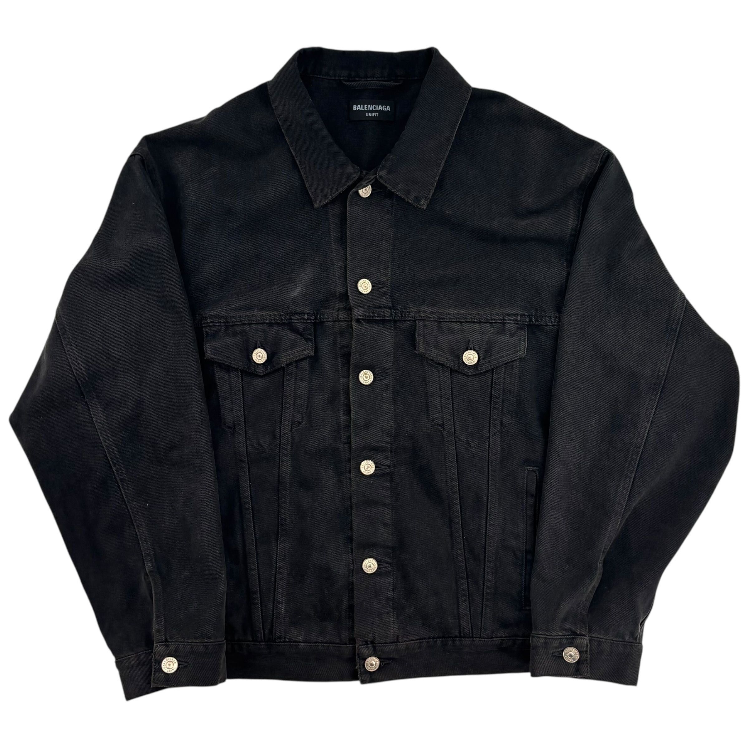 Balenciaga Spray Paint Logo Denim Jacket Black Size US S / EU 44-46 / 1 - 2 Thumbnail