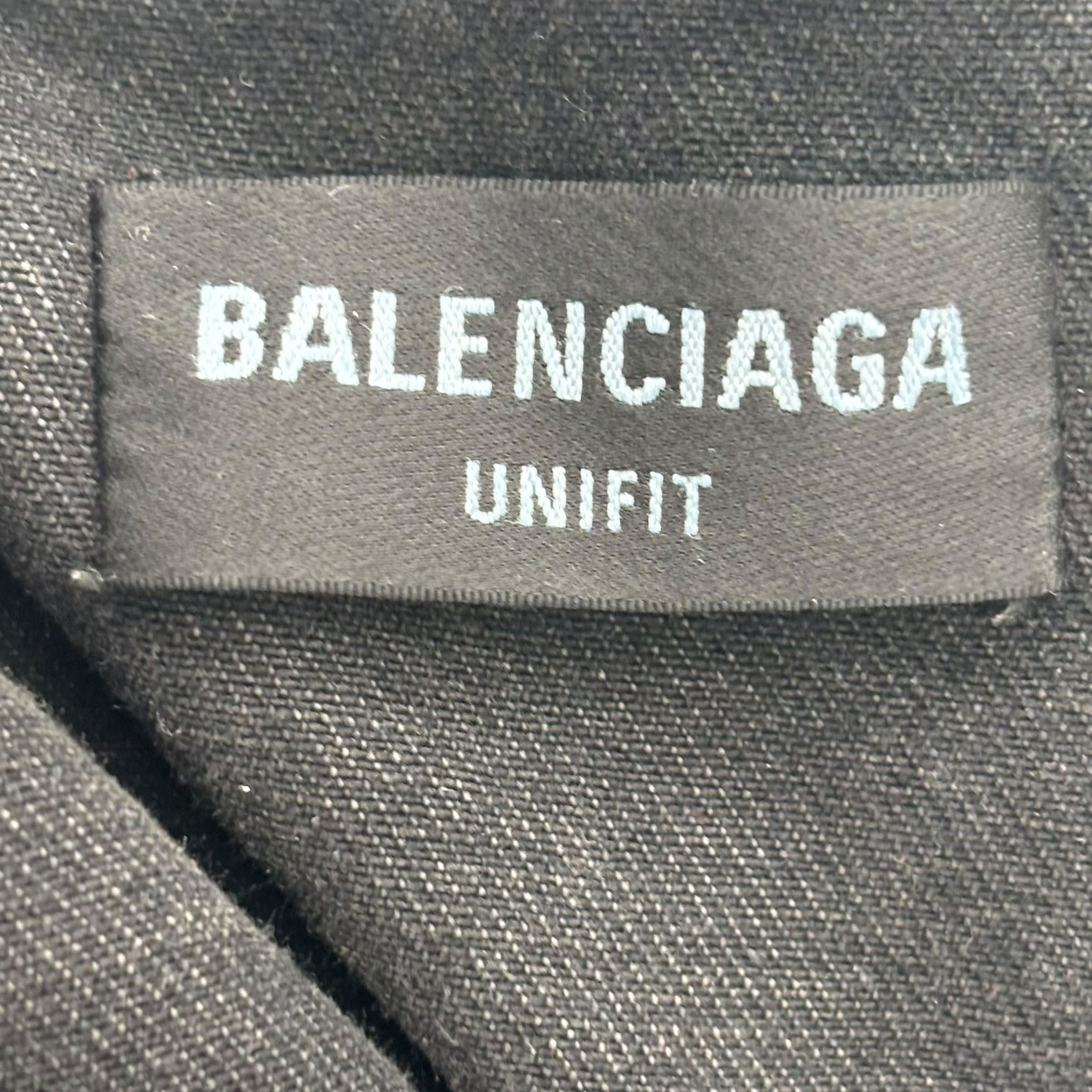 Balenciaga Spray Paint Logo Denim Jacket Black Size US S / EU 44-46 / 1 - 7 Thumbnail