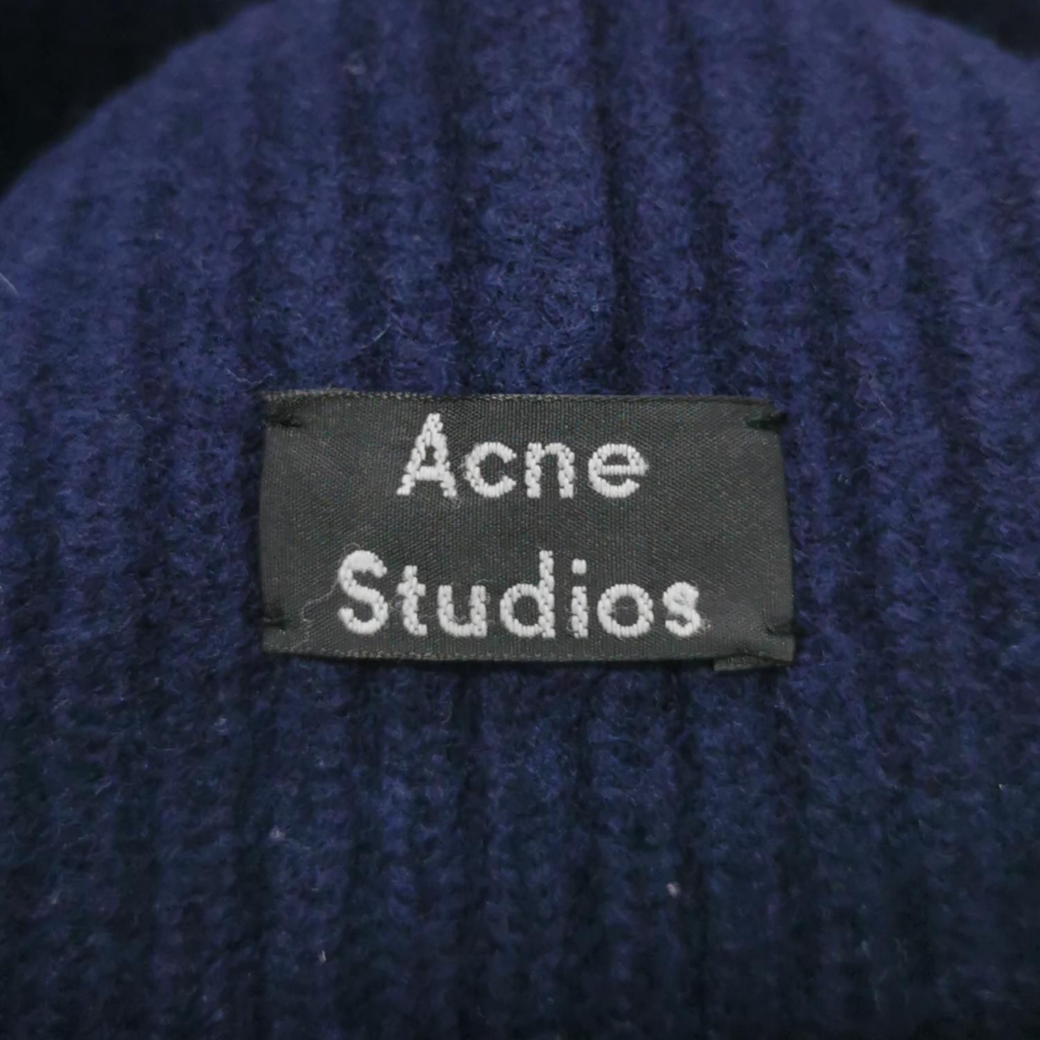 Acne Studios Acne Studios Face Patch Beanie Blue One Size Size ONE SIZE - 3 Thumbnail