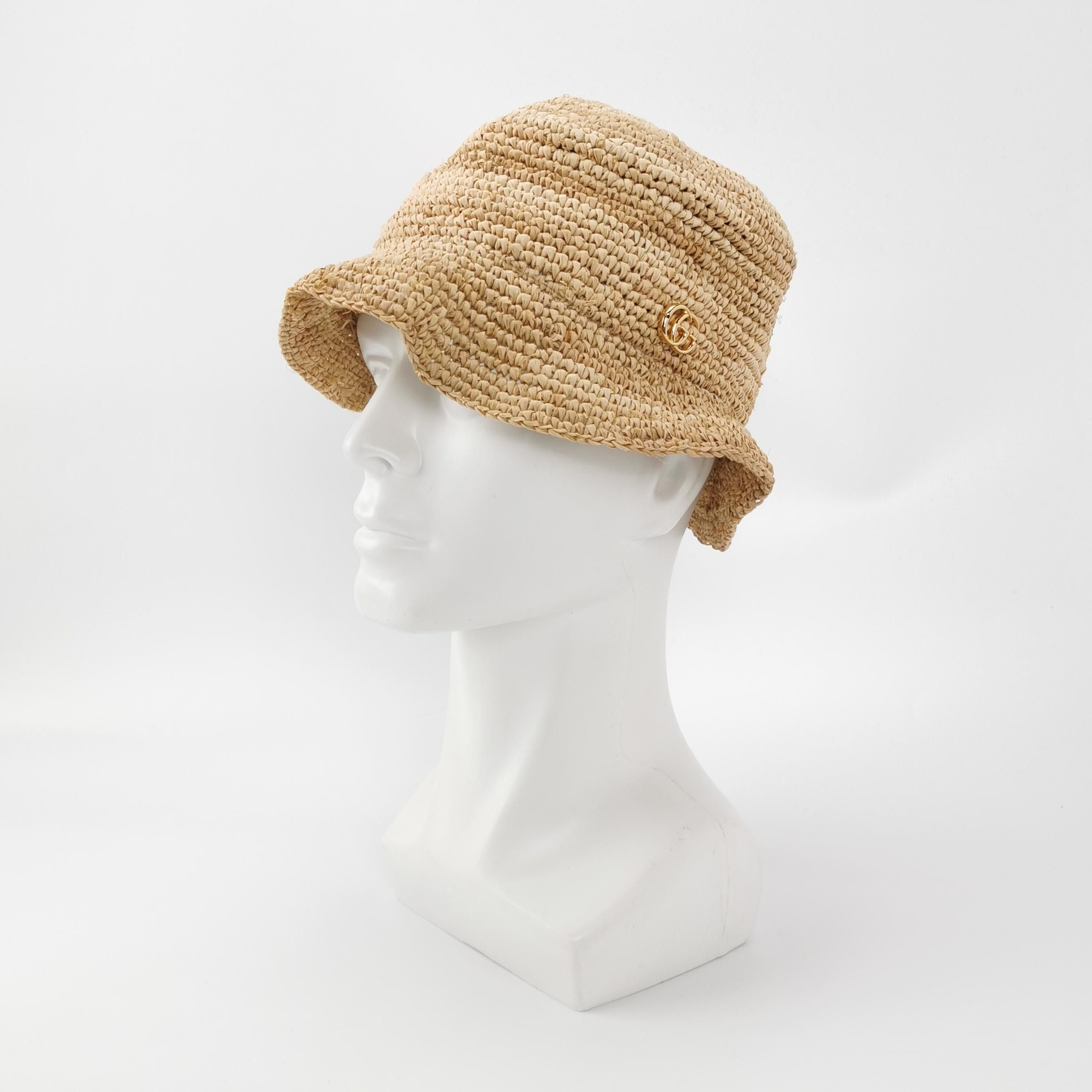 Gucci Gucci Double G Straw Hat Size M Size ONE SIZE - 2 Thumbnail