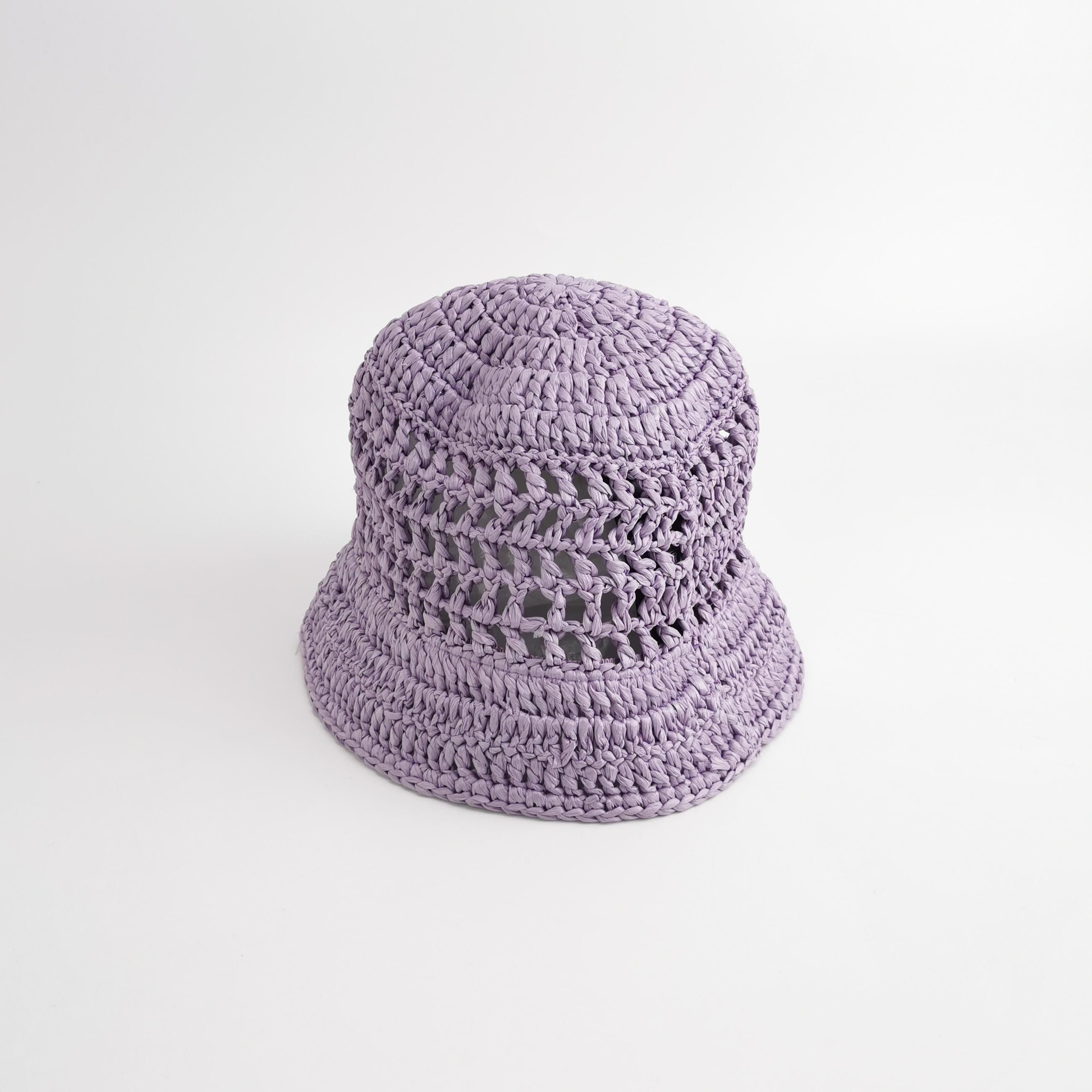 Prada Prada Logo Crochet Raffia Bucket Hat Size S Size ONE SIZE - 3 Thumbnail