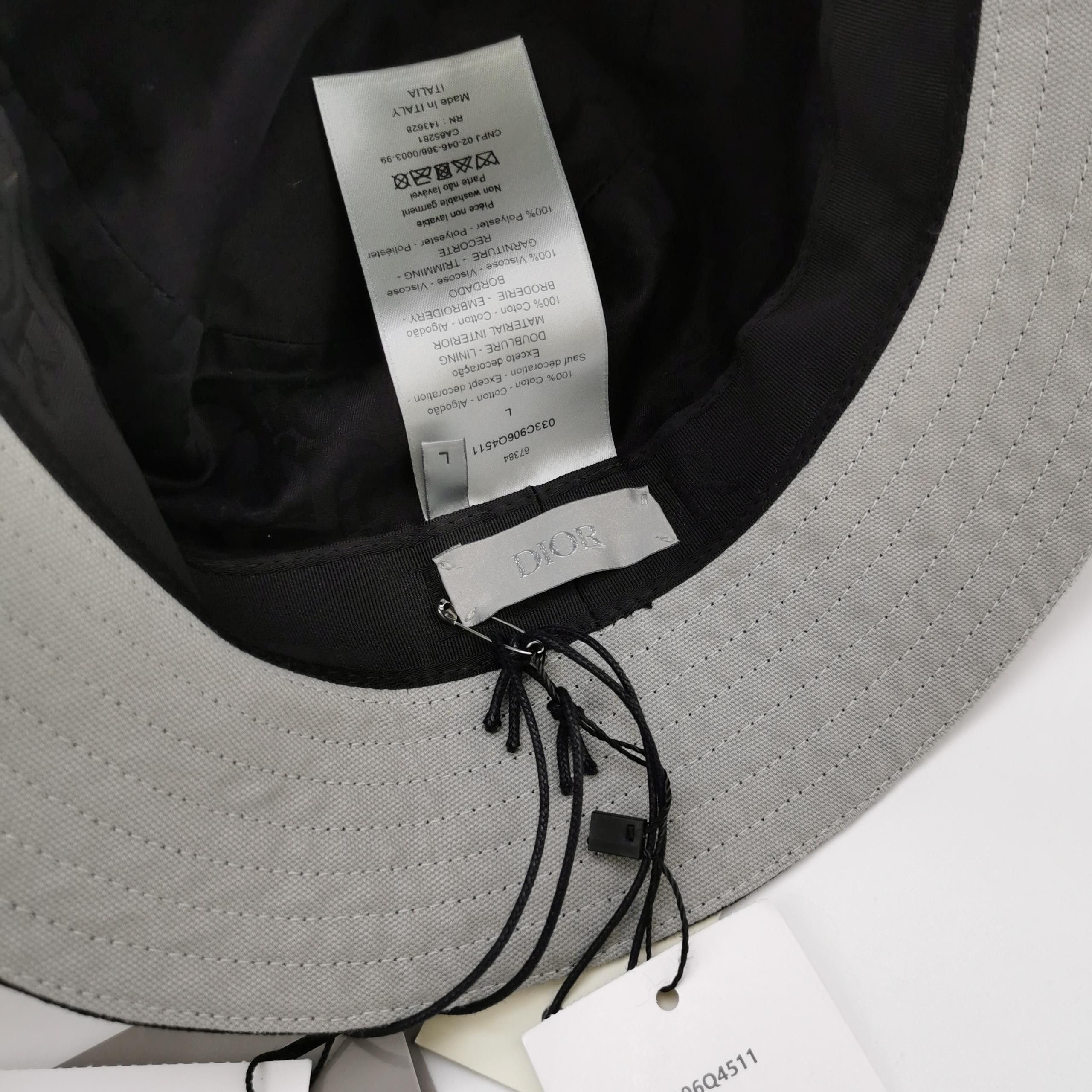 Dior Dior Logo Embroidered Cotton Bucket Hat Size L Size ONE SIZE - 5 Thumbnail