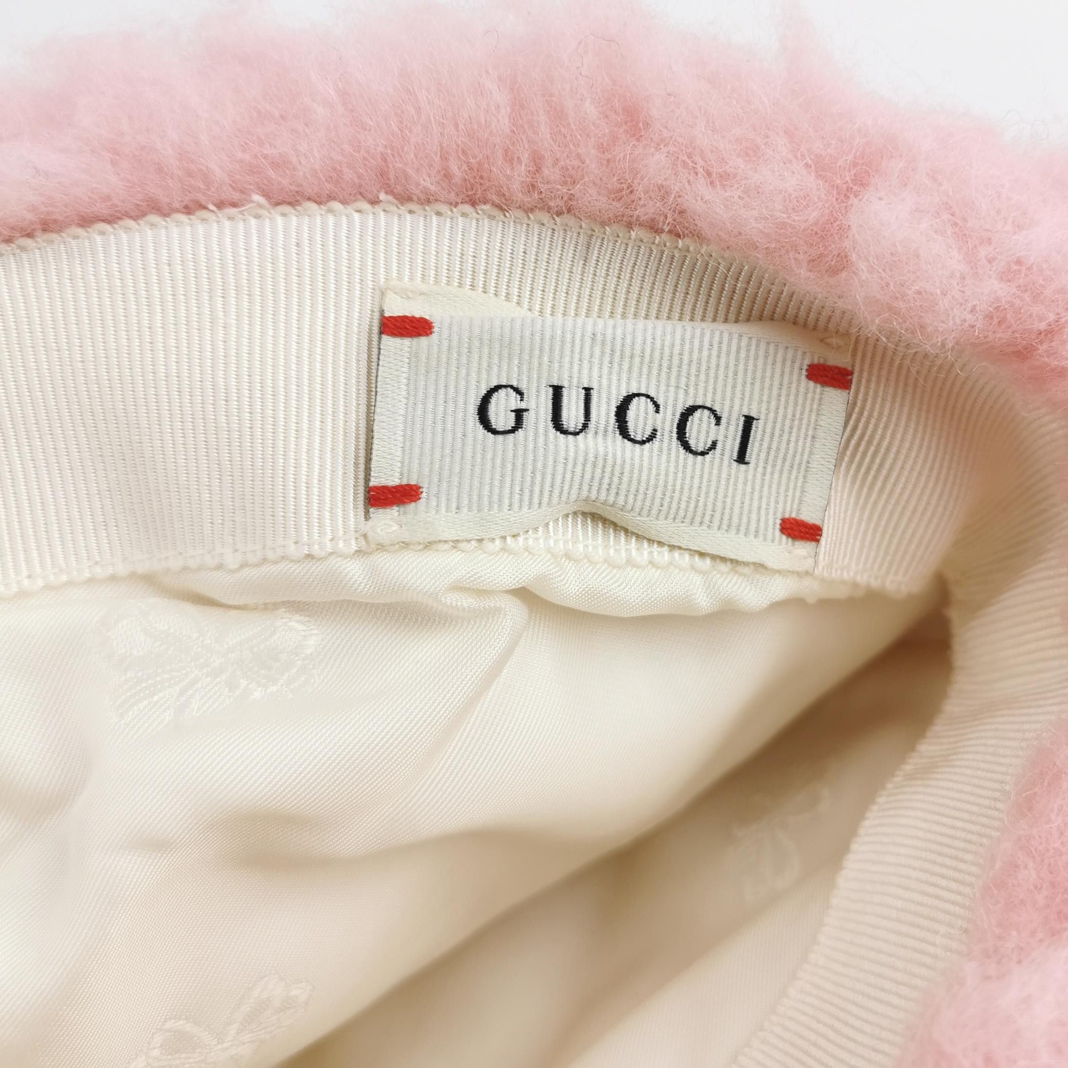 Gucci Gucci Pink Wool Blend Pom-Pom Hat ONE SIZE Size ONE SIZE - 4 Thumbnail