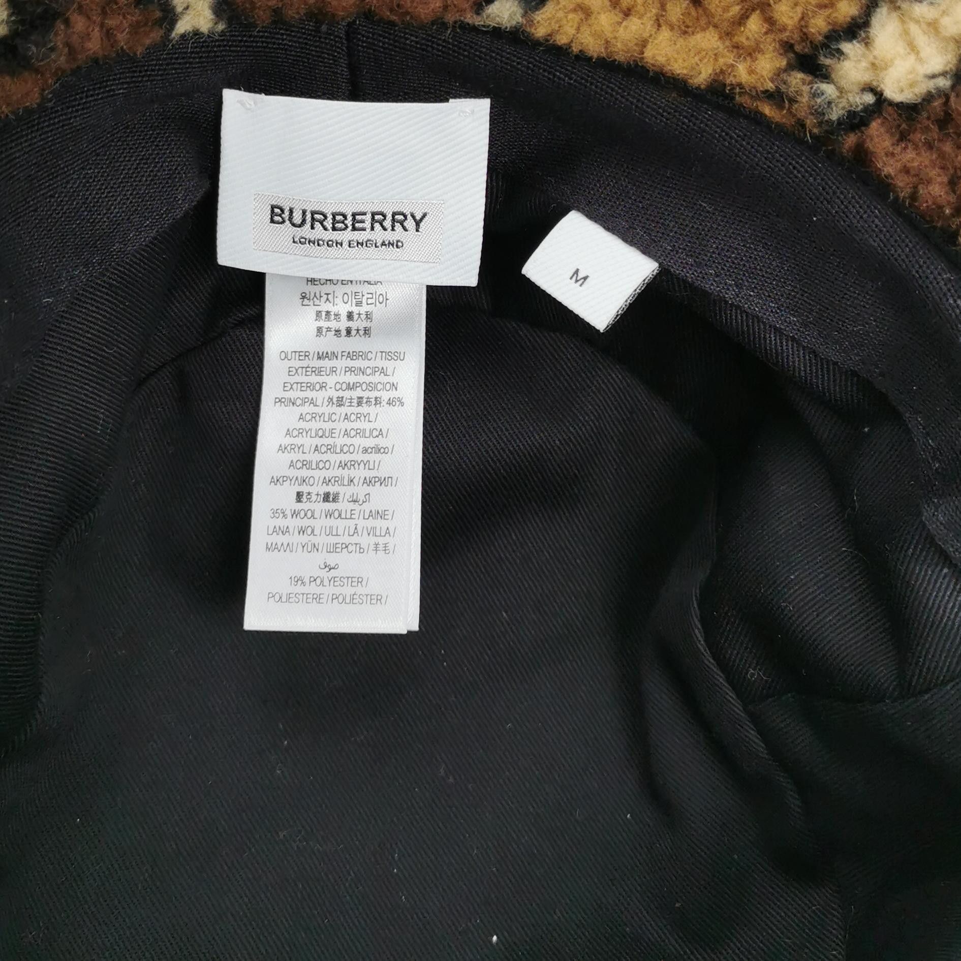 Burberry Burberry TB Monogram Sherpa Bucket Hat Size M Size ONE SIZE - 5 Thumbnail