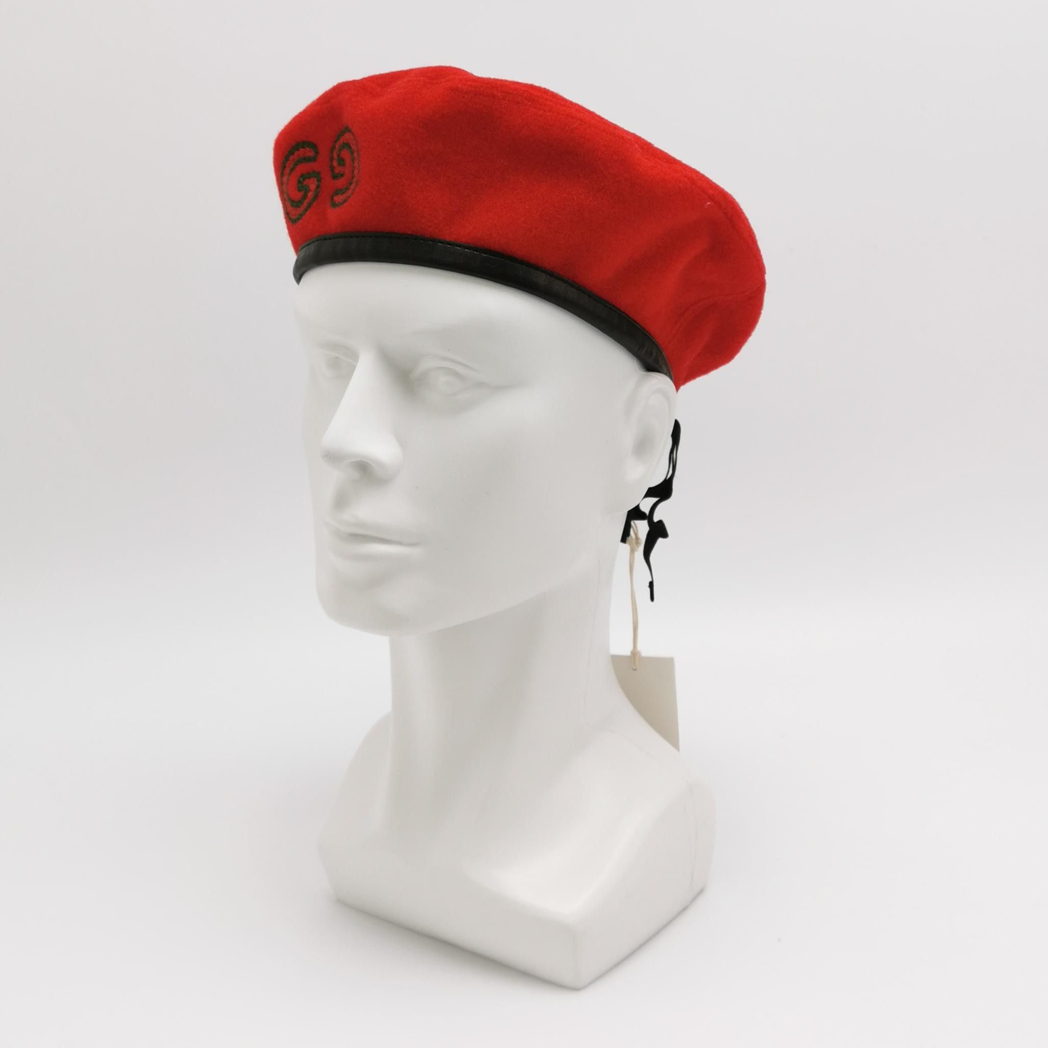 Gucci Gucci Double G Logo Wool Blend Beret Hat ONE SIZE Size ONE SIZE - 2 Thumbnail