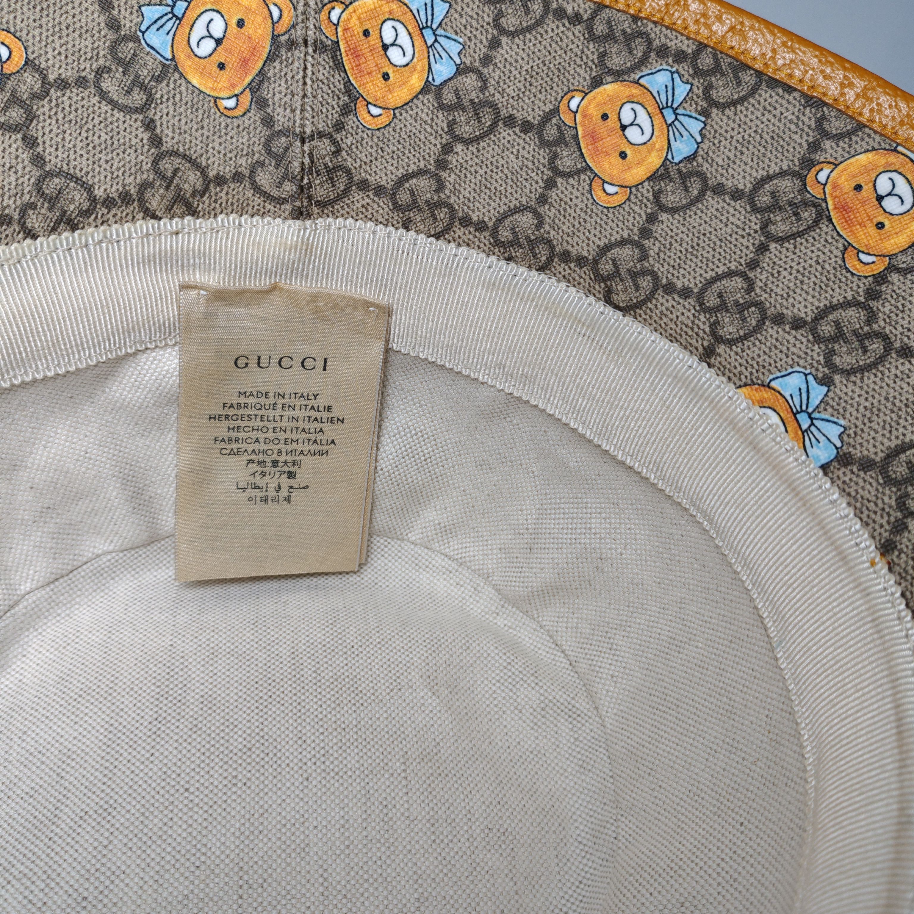 Gucci Gucci x Kai GG Supreme Teddy Bear Bucket Hat ONE SIZE Size ONE SIZE - 6 Thumbnail
