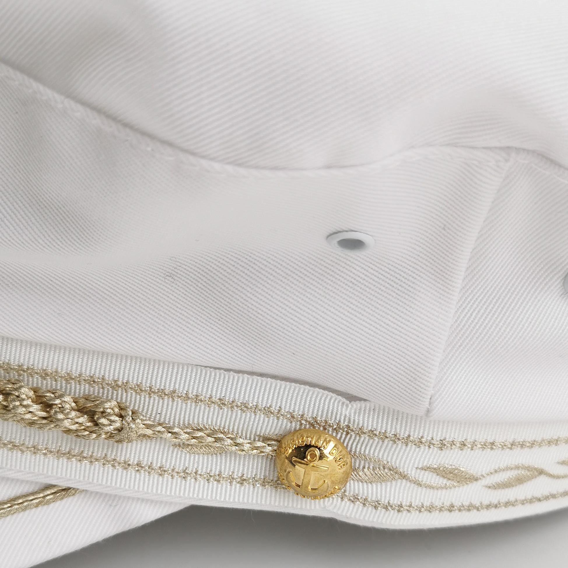 Dior Dior Cruise 2022 White Embroidered Baker Boy Hat 59 Size ONE SIZE - 4 Thumbnail