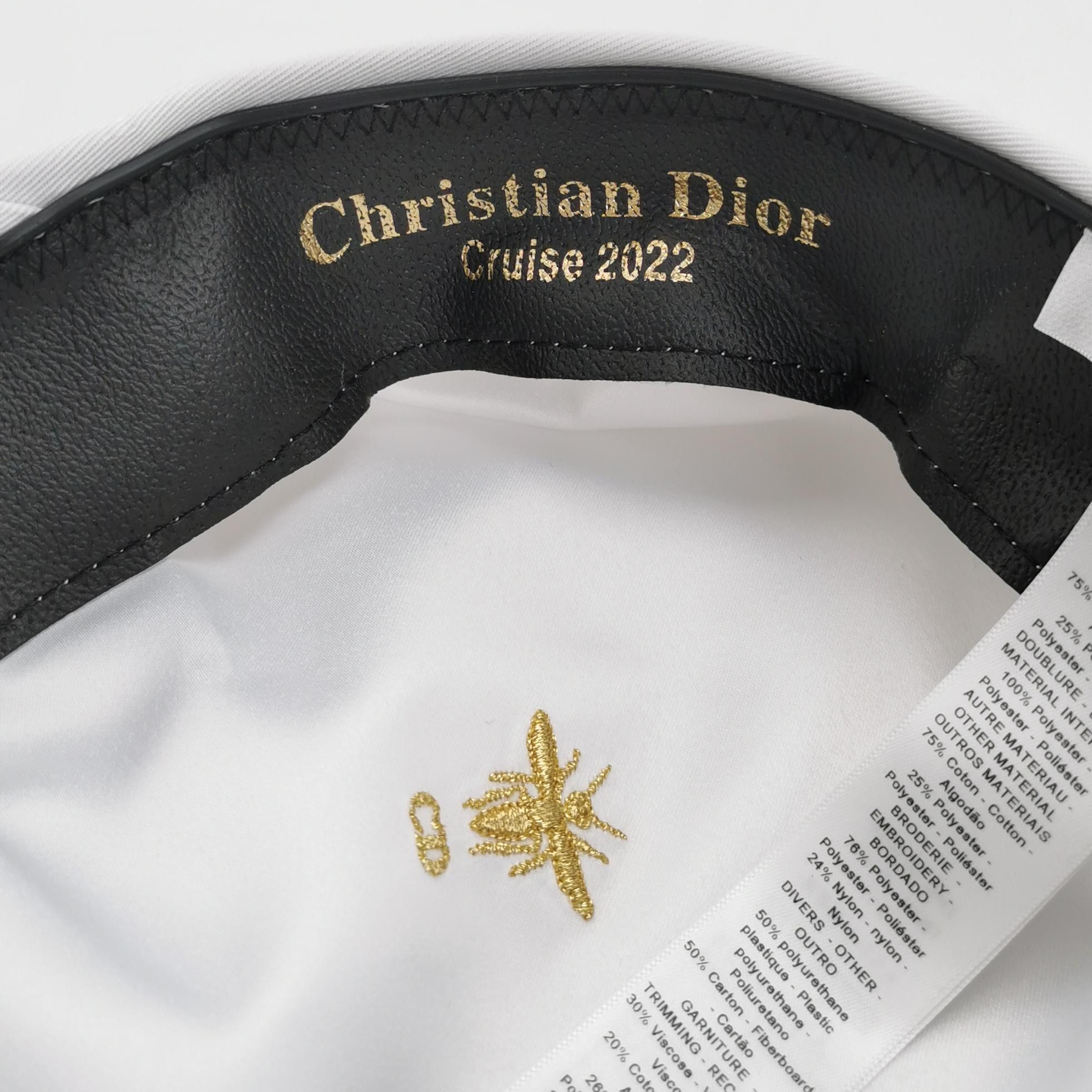 Dior Dior Cruise 2022 White Embroidered Baker Boy Hat 59 Size ONE SIZE - 5 Thumbnail