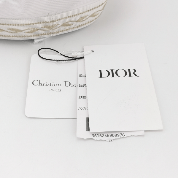 Dior Dior Cruise 2022 White Embroidered Baker Boy Hat 59 Size ONE SIZE - 11 Thumbnail