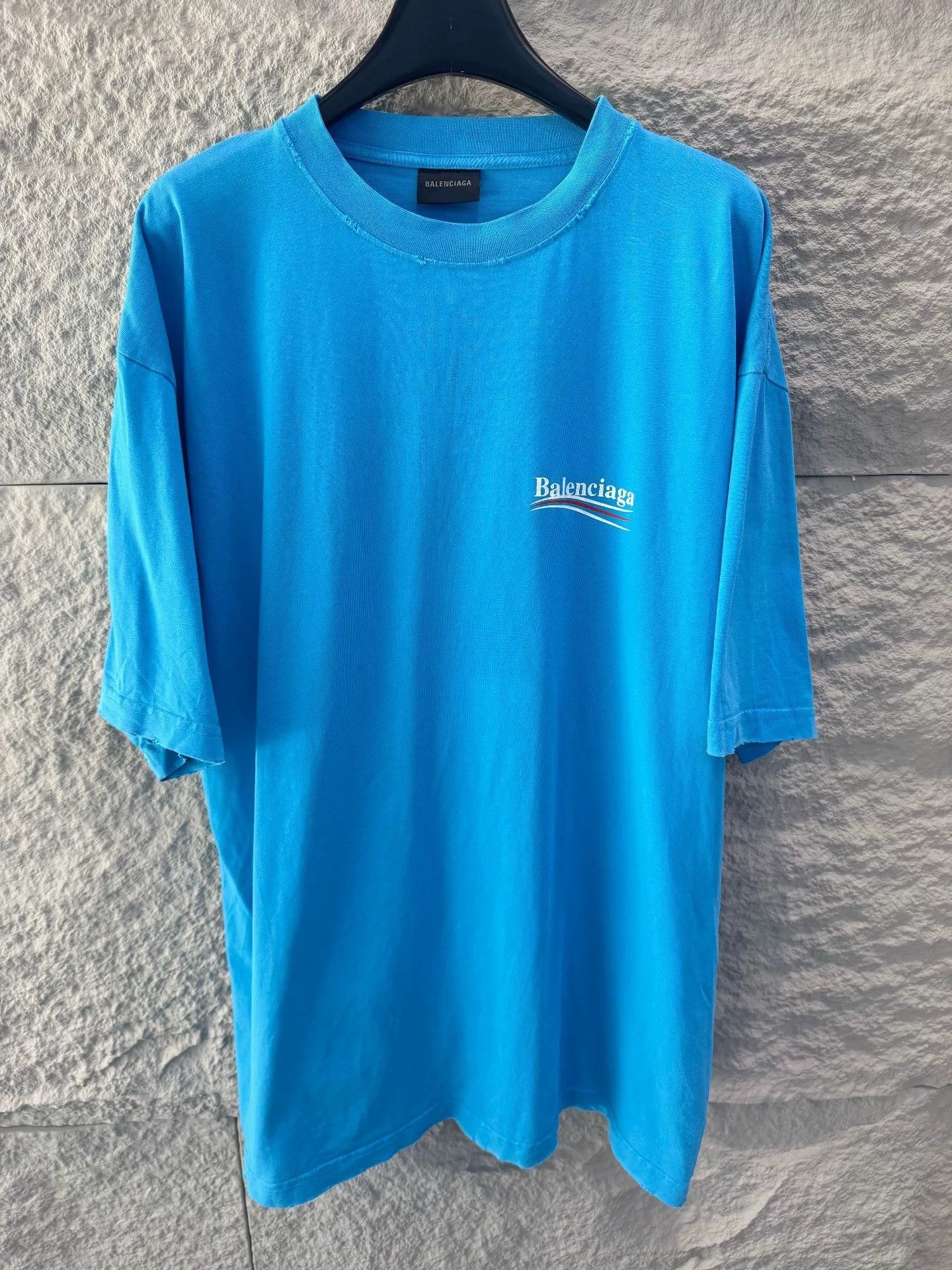 Balenciaga Balenciaga Wave Logo T-Shirt Blue Size S Size US S / EU 44-46 / 1 - 2 Thumbnail