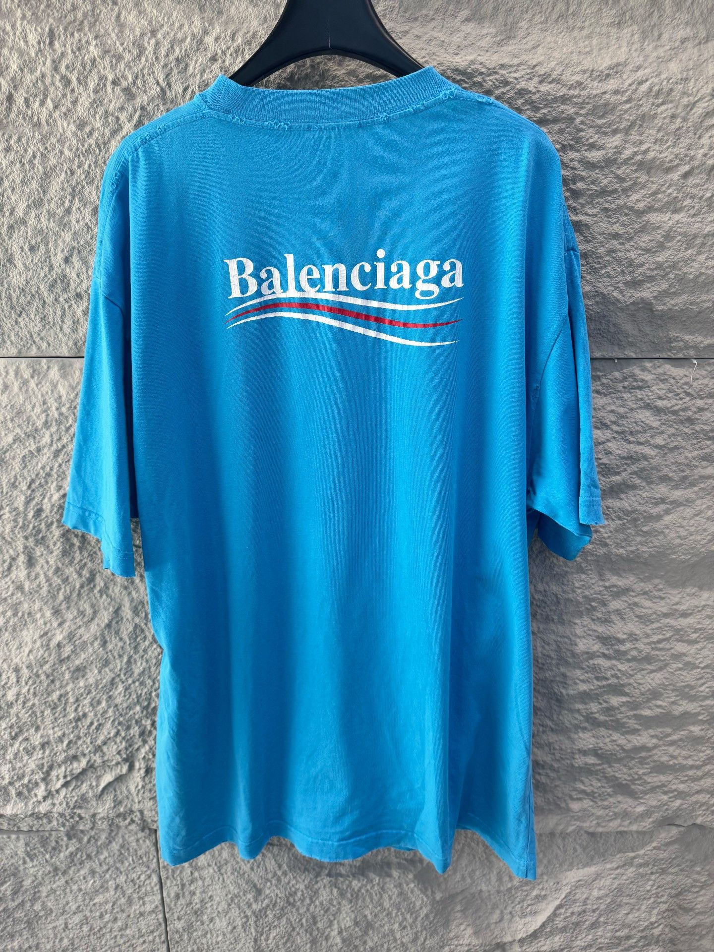 Balenciaga Balenciaga Wave Logo T-Shirt Blue Size S Size US S / EU 44-46 / 1 - 4 Thumbnail