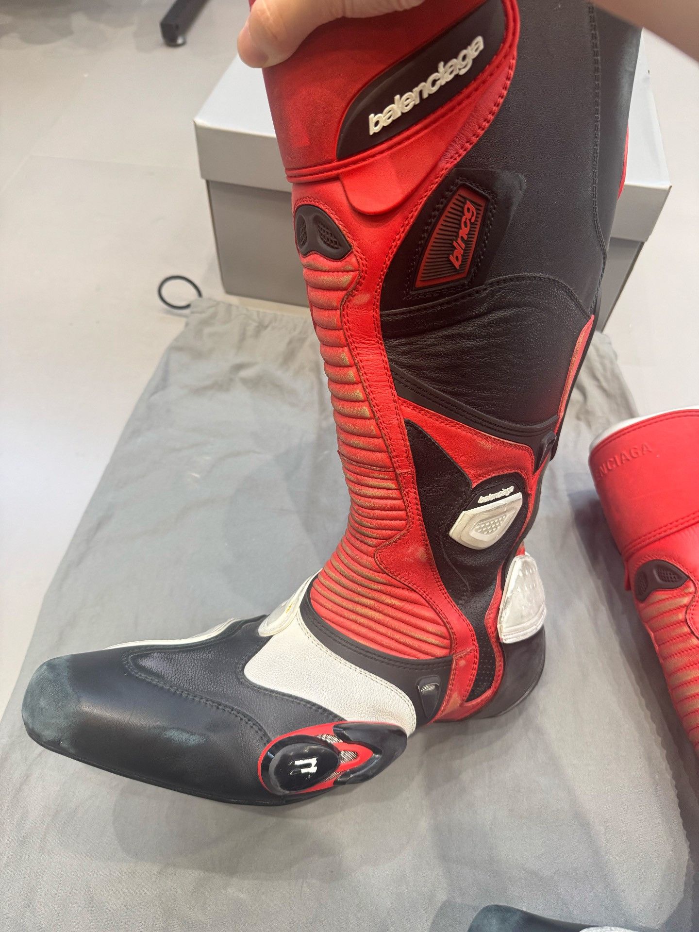 Balenciaga Balenciaga Biker Boots Red White Black Size 41 Size US 8 / EU 41 - 6 Thumbnail