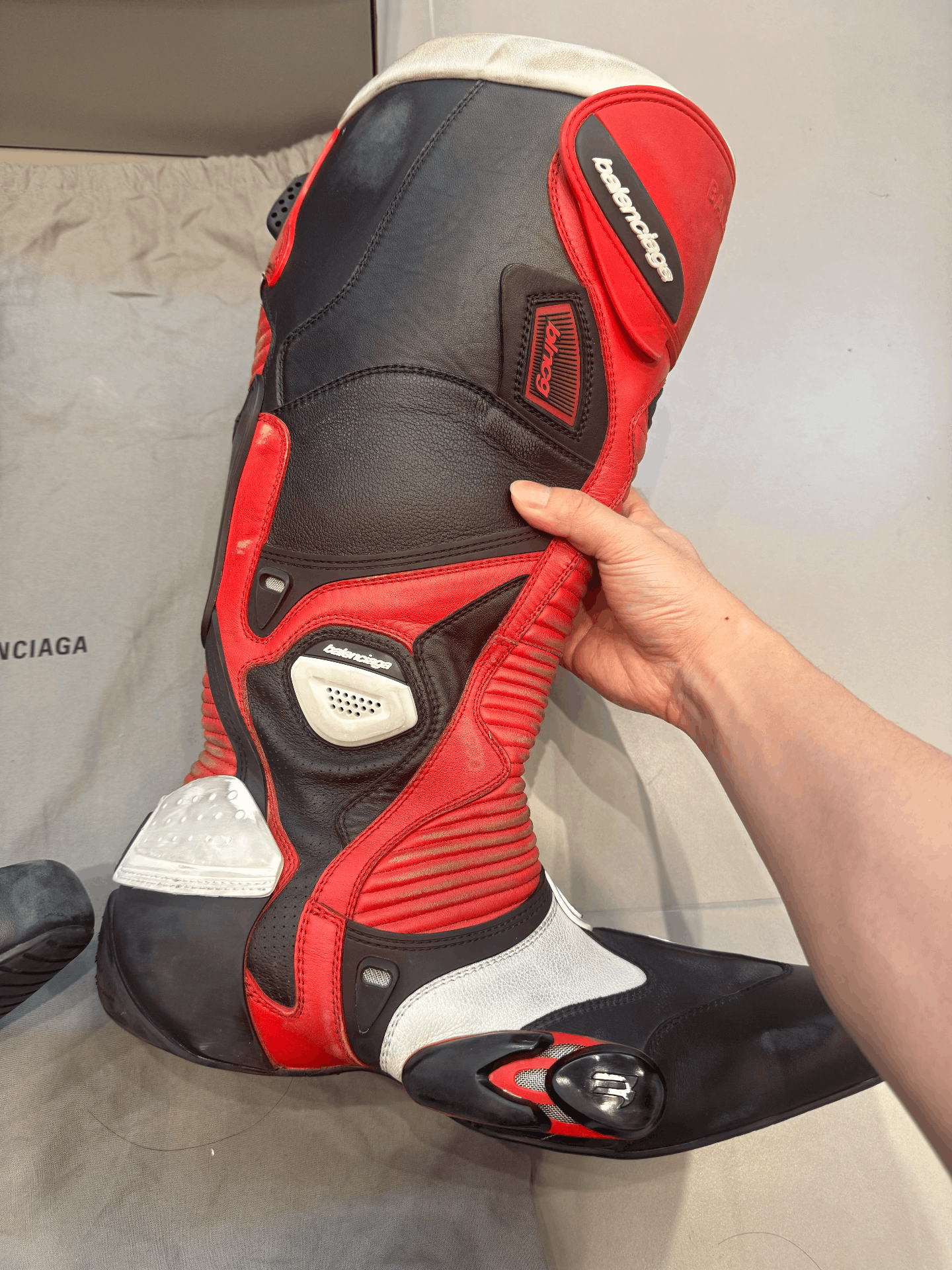 Balenciaga Balenciaga Biker Boots Red White Black Size 41 Size US 8 / EU 41 - 3 Thumbnail