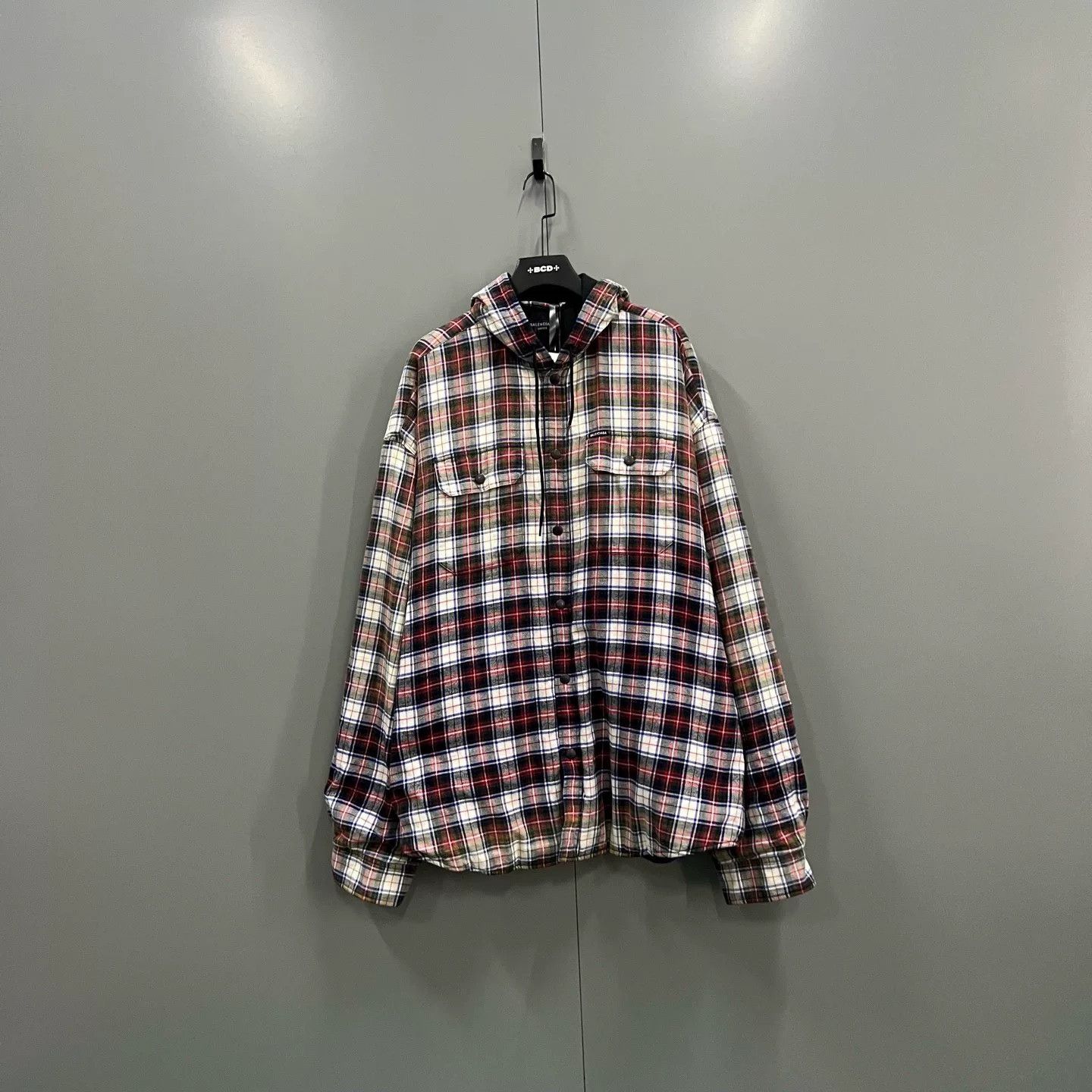 Balenciaga Balenciaga Plaid Hooded Shirt Size L Size US L / EU 52-54 / 3 - 2 Thumbnail