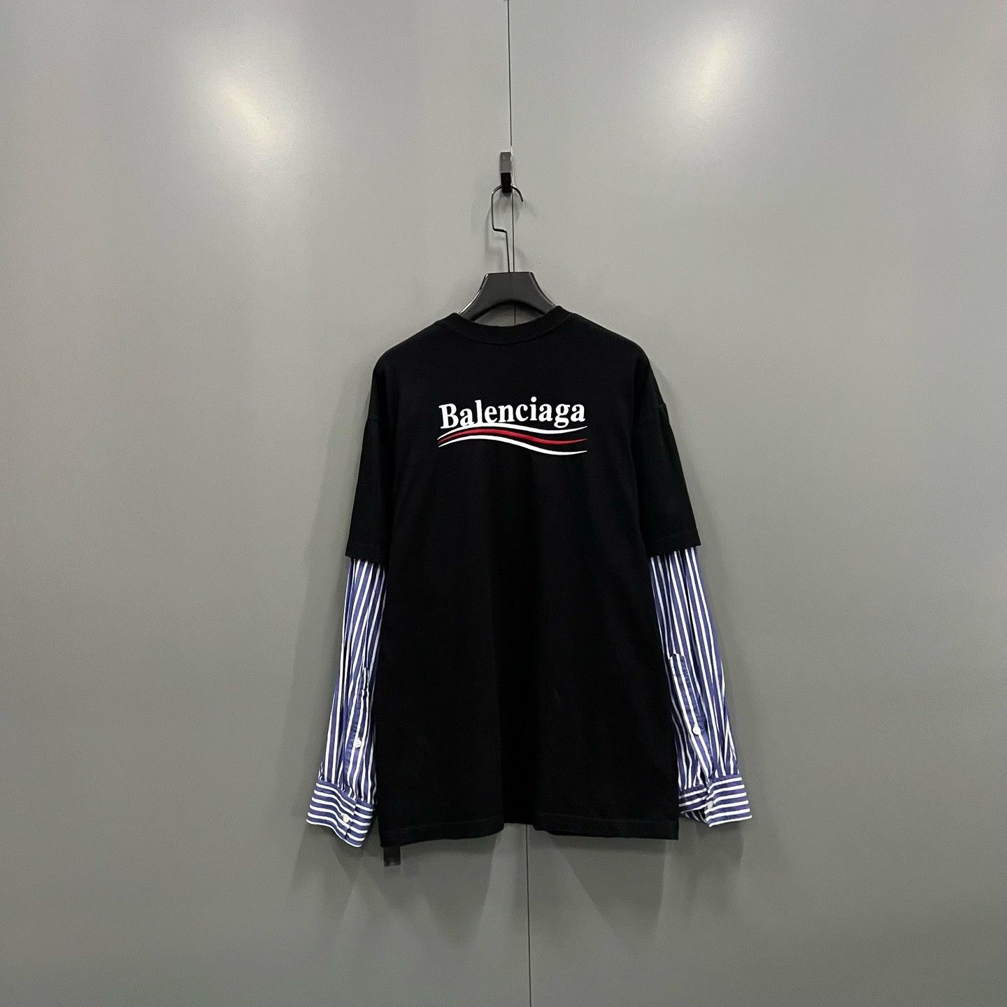 Balenciaga Balenciaga Layered Logo Long Sleeve Size M Size US M / EU 48-50 / 2 - 3 Thumbnail