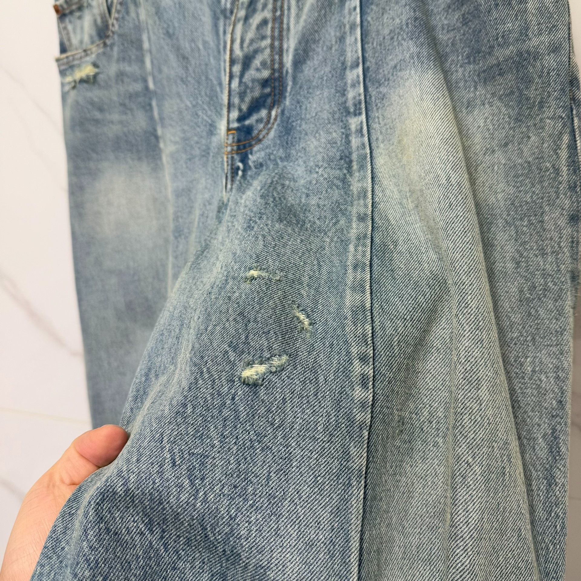 Balenciaga Balenciaga Distressed Denim Jeans Size 31 Size US 31 - 5 Thumbnail