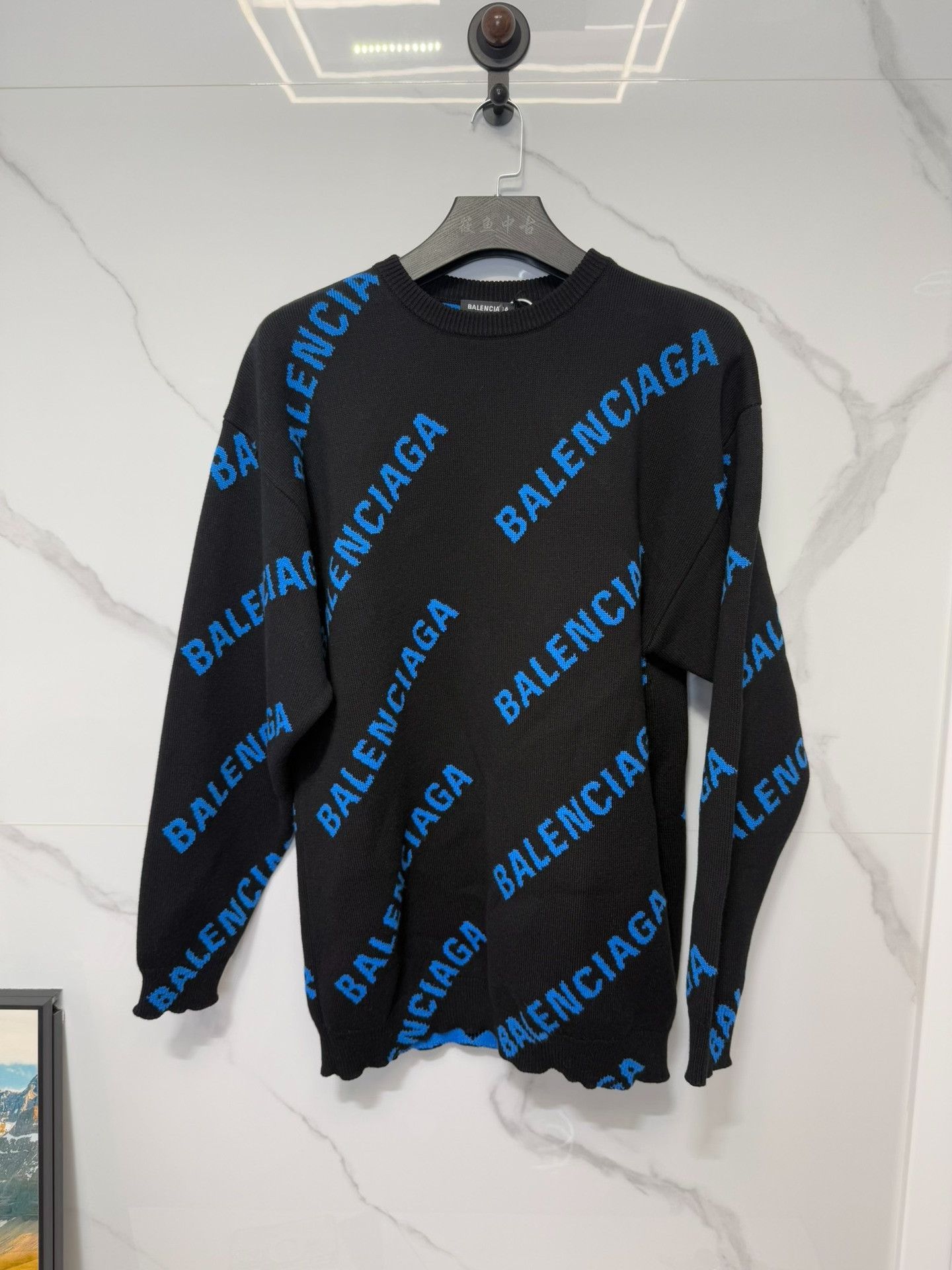 Balenciaga Balenciaga Logo Jacquard Sweater Black Size S Size US S / EU 44-46 / 1 - 2 Thumbnail