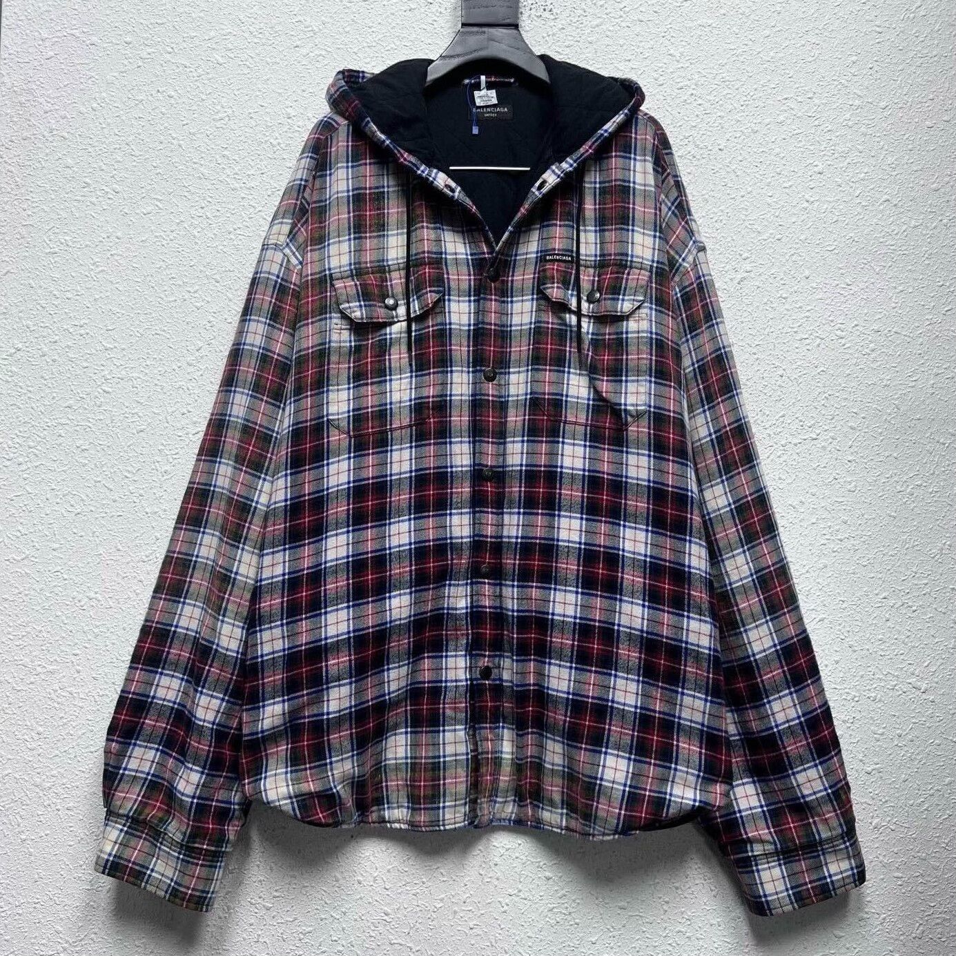 Balenciaga Balenciaga Tartan Plaid Hooded Shirt Jacket Size M Size US M / EU 48-50 / 2 - 2 Thumbnail