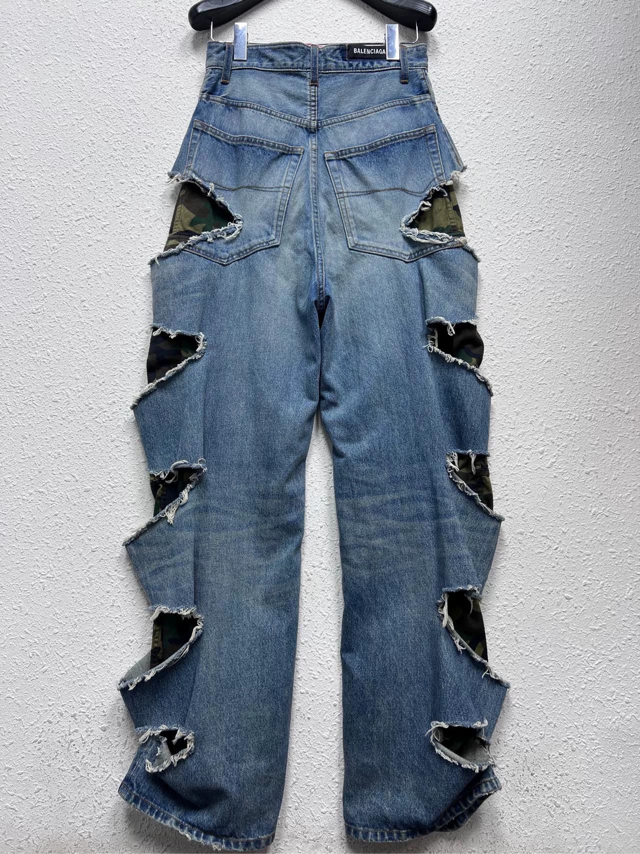 Balenciaga Balenciaga Slashed Camo Jeans XXS Size 25" / US 0 / IT 36 - 3 Thumbnail