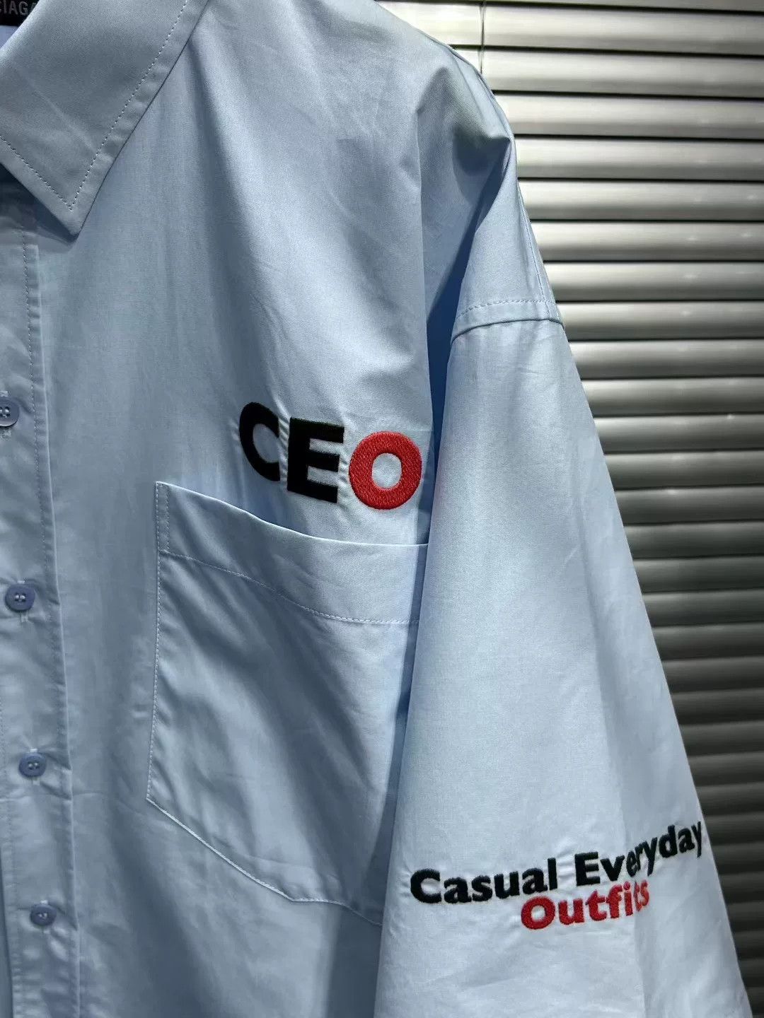 Balenciaga Balenciaga CEO Embroidered Blue Button Up Shirt Size S Size US S / EU 44-46 / 1 - 4 Thumbnail