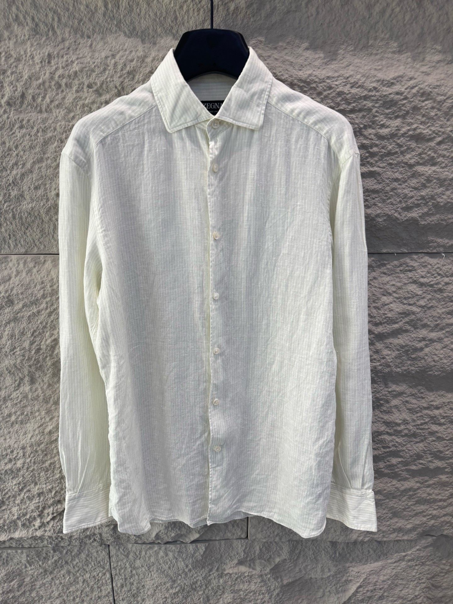 Z Zegna Zegna Oasi Lino Linen Button Up Shirt Size S Size US S / EU 44-46 / 1 - 2 Thumbnail