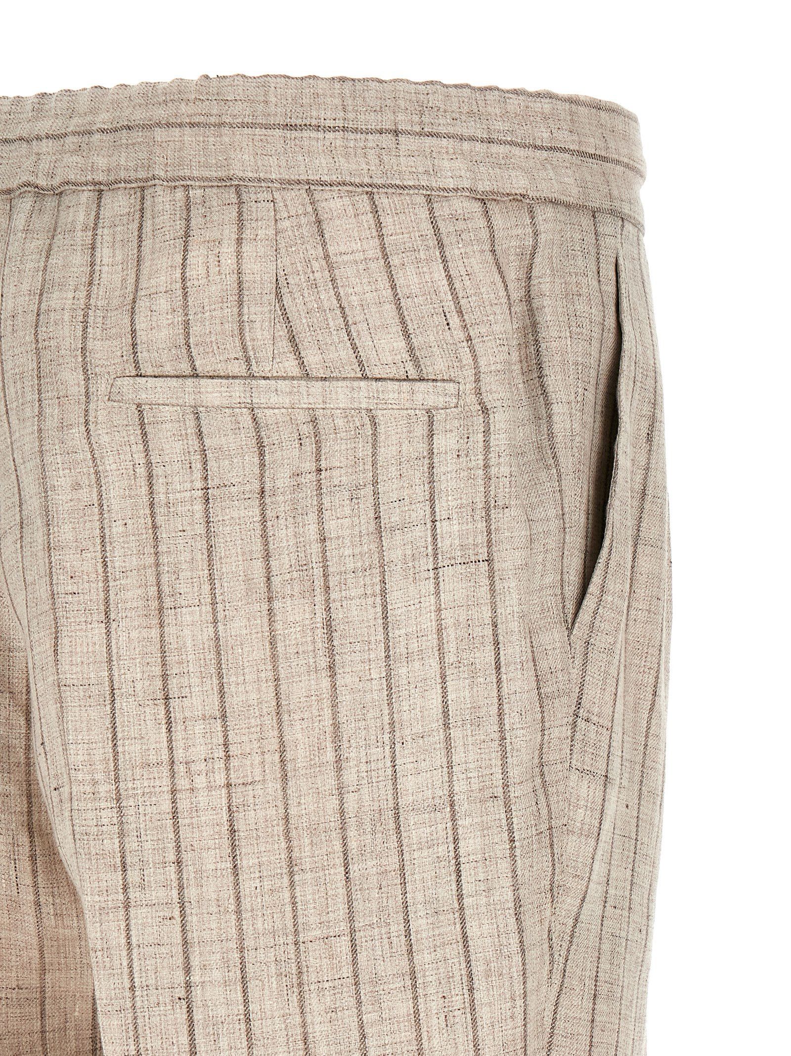 Brunello Cucinelli Striped Linen Trousers Size US 34 / EU 50 - 4 Thumbnail