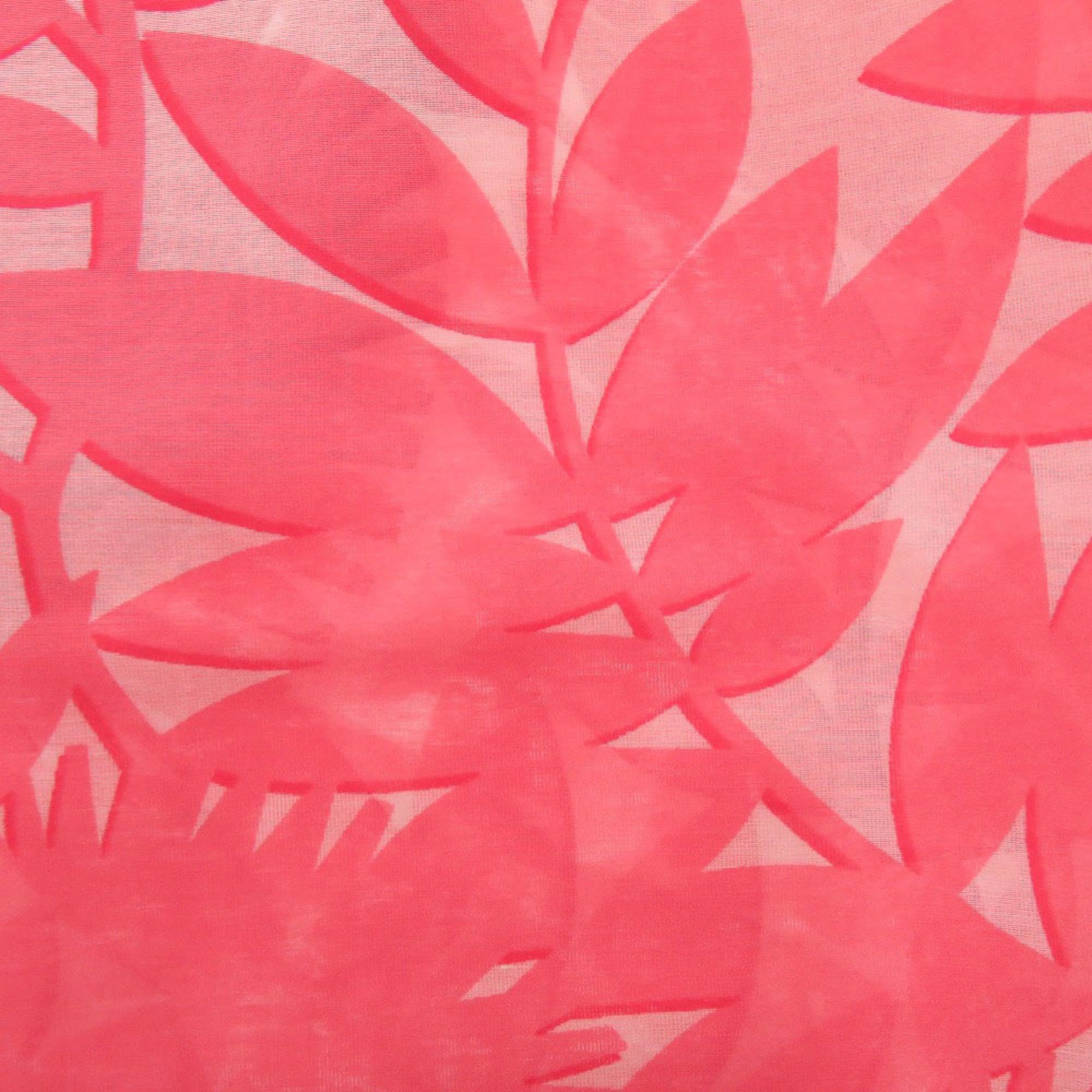 Louis Vuitton Excellent condition Louis Vuitton Pareo Tropical Flower large fringed shawl M75270 cotton silk rose pink yellow scarf muffler LV 0044 LOUIS VUITTON Size ONE SIZE - 5 Thumbnail