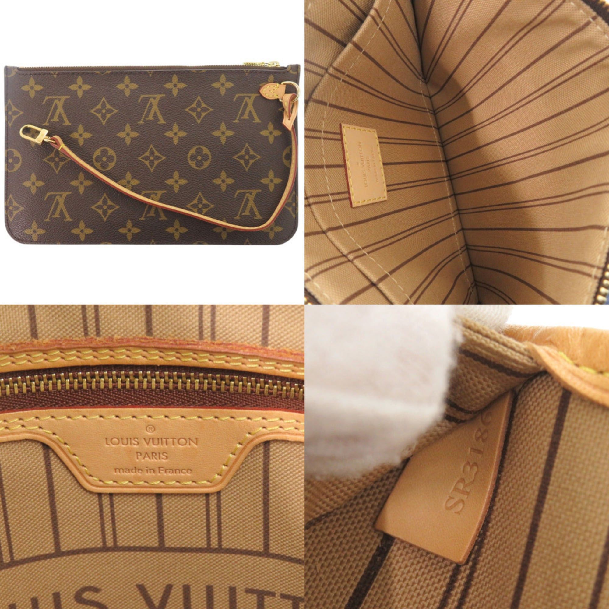 Louis Vuitton Louis Vuitton Neverfull MM Handbag with Pouch, Monogram M40995 Tote Bag LV 1358 LOUIS VUITTON Size ONE SIZE - 9 Thumbnail