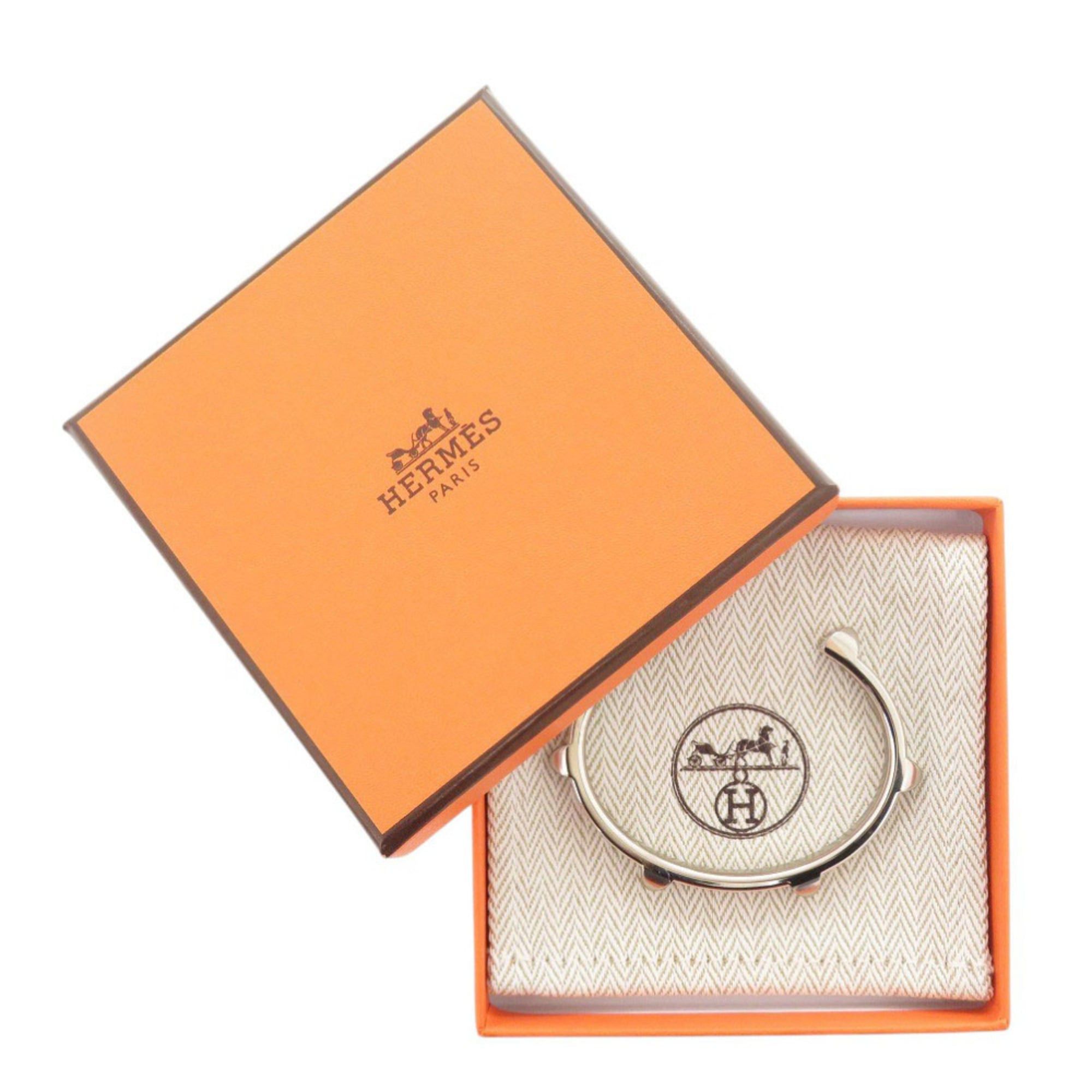 Hermes Unused Hermes Athena H500373 Metal Chevre Sham Kila Argent Silver Hardware Bracelet Bangle 0475HERMES Size ONE SIZE - 2 Thumbnail