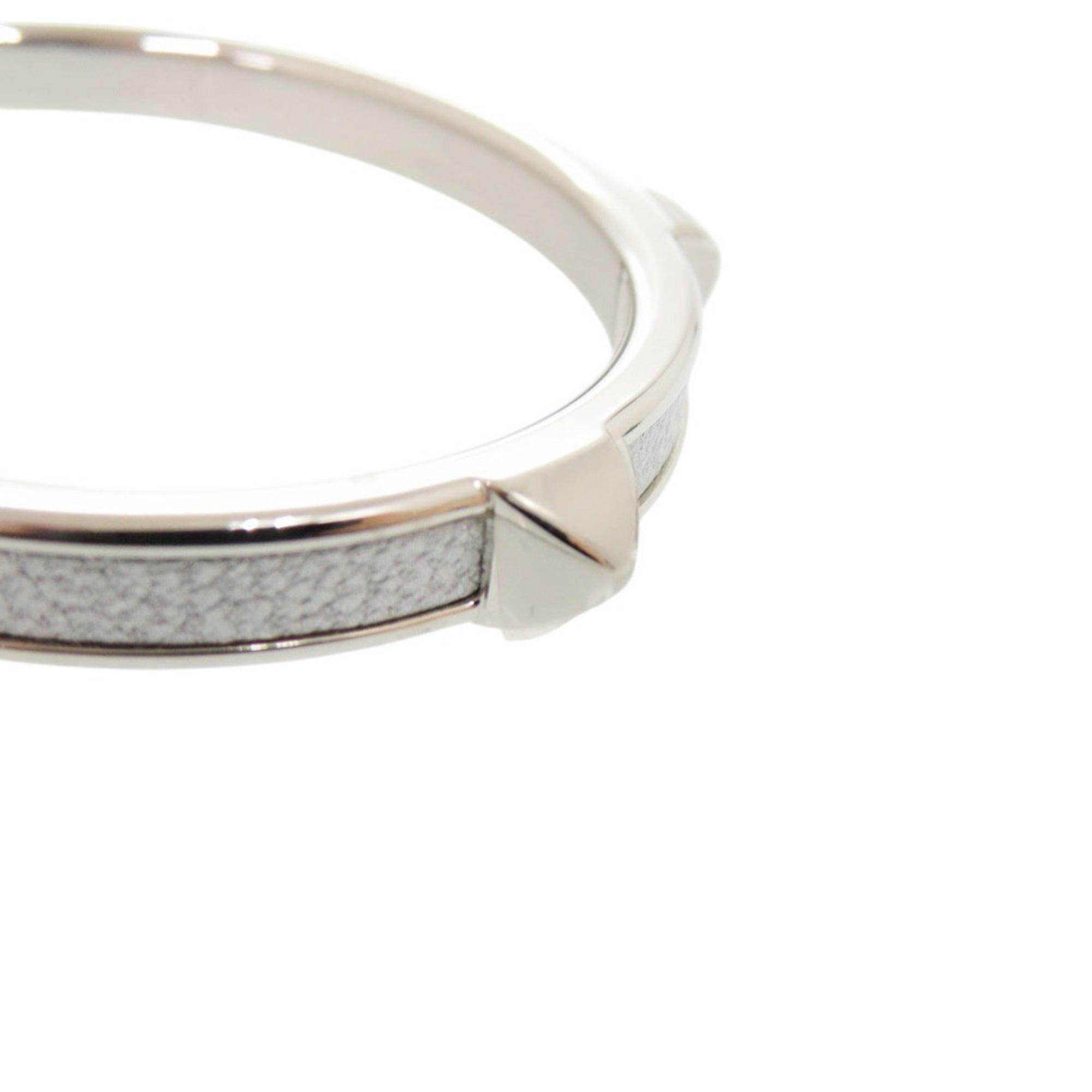 Hermes Unused Hermes Athena H500373 Metal Chevre Sham Kila Argent Silver Hardware Bracelet Bangle 0475HERMES Size ONE SIZE - 4 Thumbnail