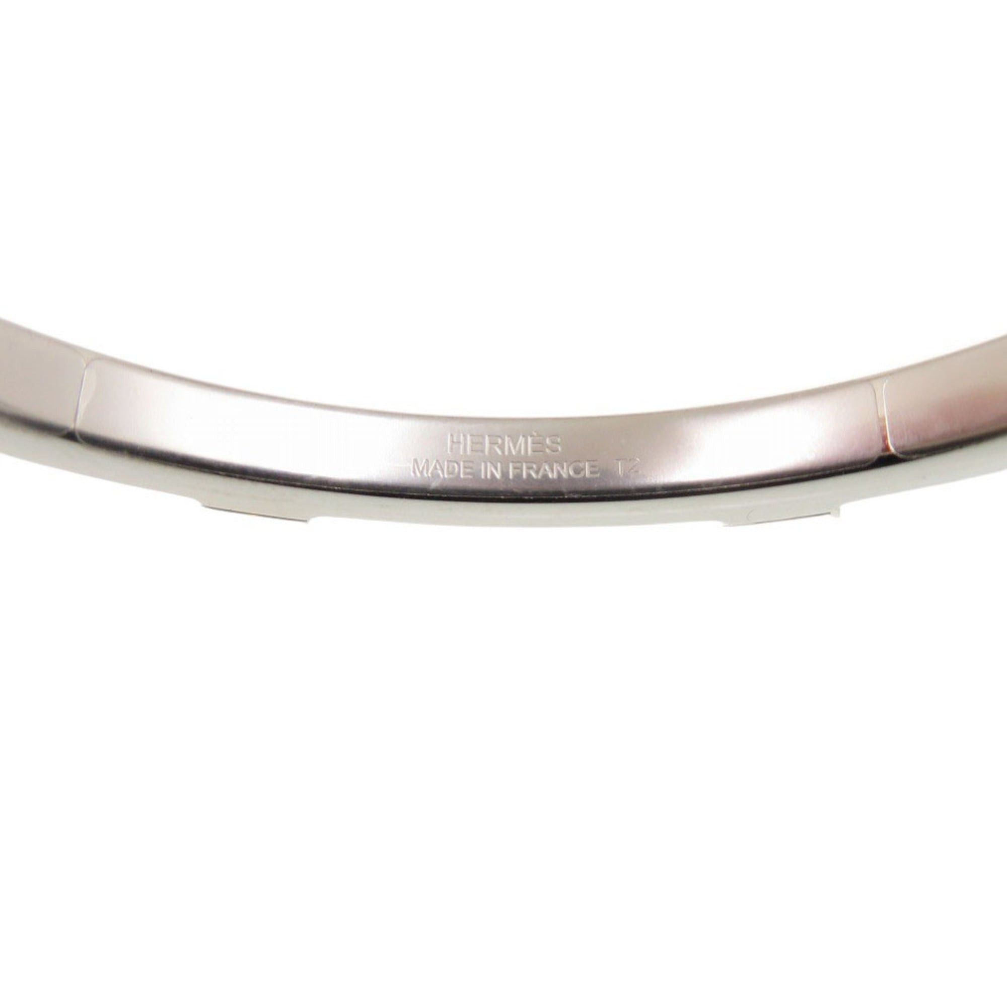 Hermes Unused Hermes Athena H500373 Metal Chevre Sham Kila Argent Silver Hardware Bracelet Bangle 0475HERMES Size ONE SIZE - 6 Thumbnail