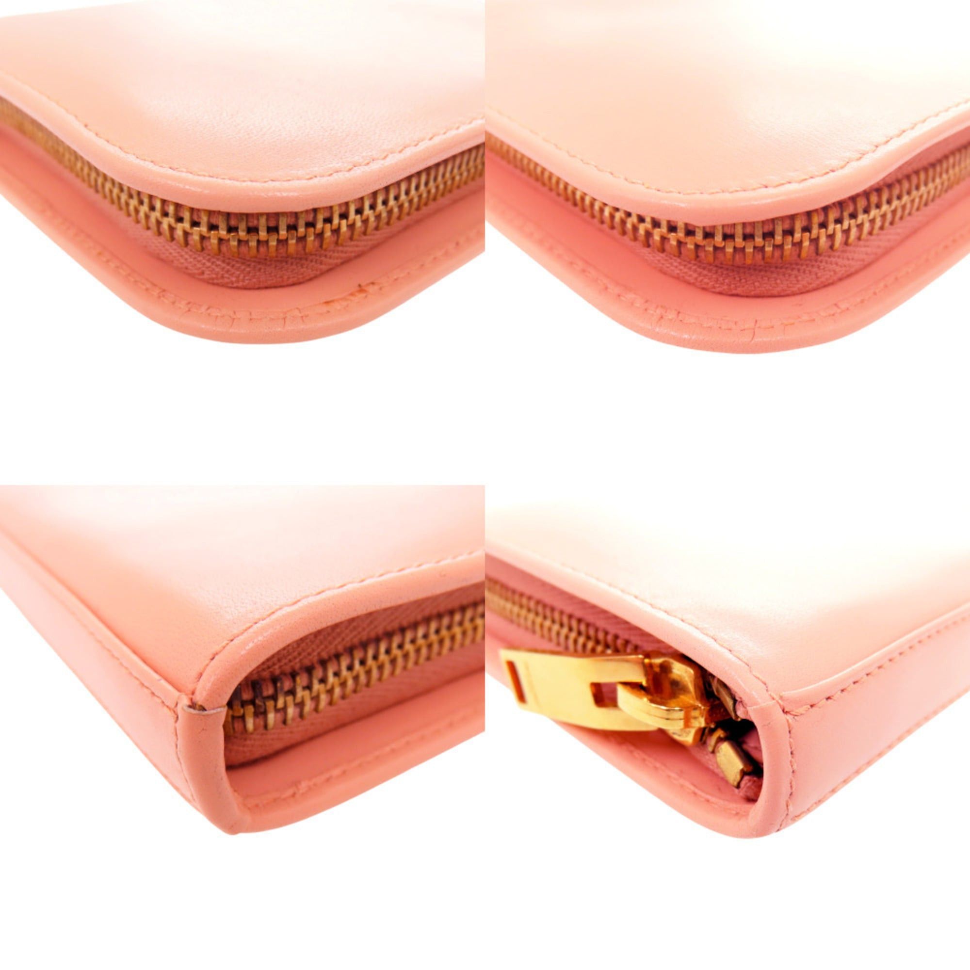 Yves Saint Laurent Yves Saint Laurent Excellent condition Saint Laurent Paris round zipper wallet 326599 534563 Calfskin Salmon Pink 1253SAINT LAURENT PARIS Size ONE SIZE - 4 Thumbnail