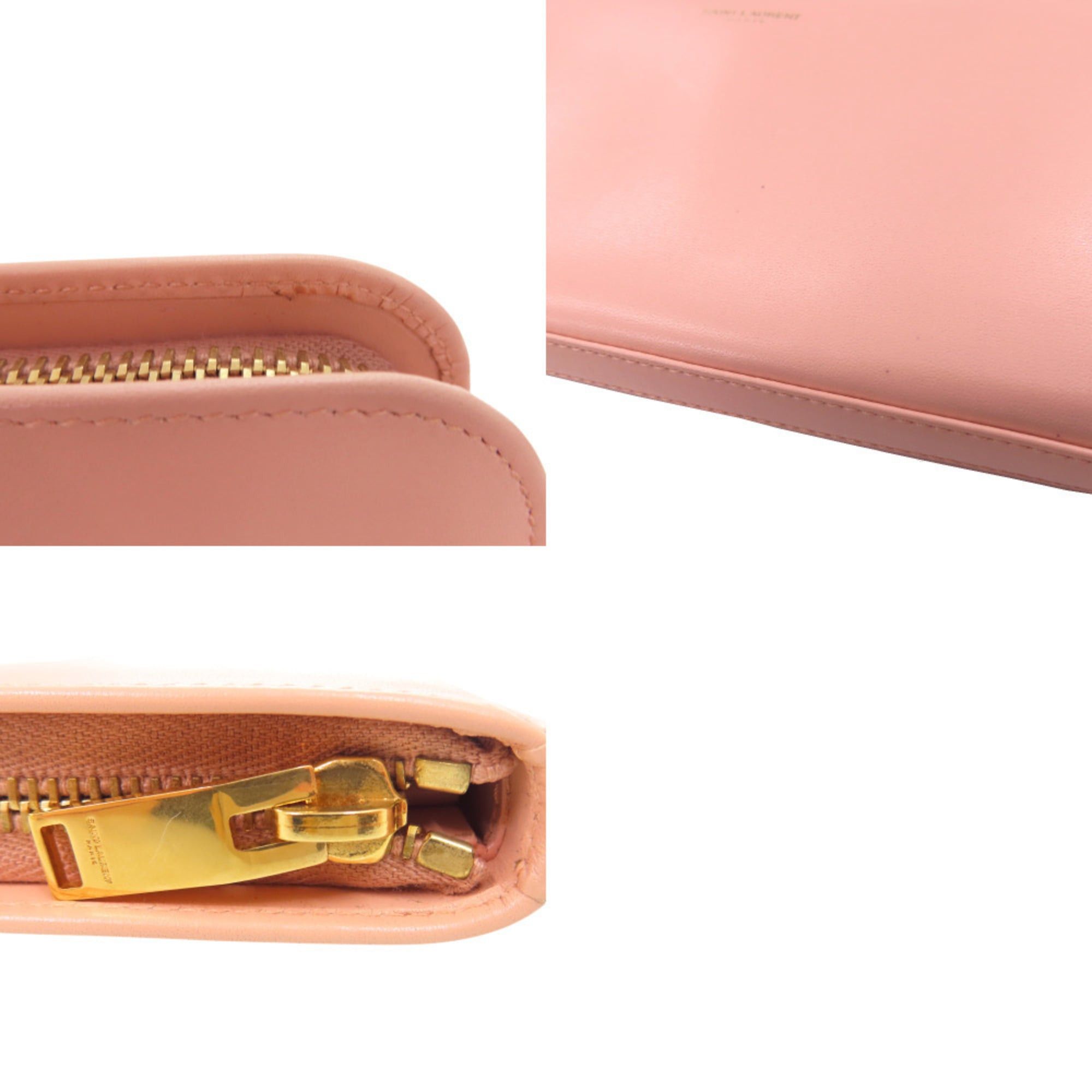 Yves Saint Laurent Yves Saint Laurent Excellent condition Saint Laurent Paris round zipper wallet 326599 534563 Calfskin Salmon Pink 1253SAINT LAURENT PARIS Size ONE SIZE - 8 Thumbnail