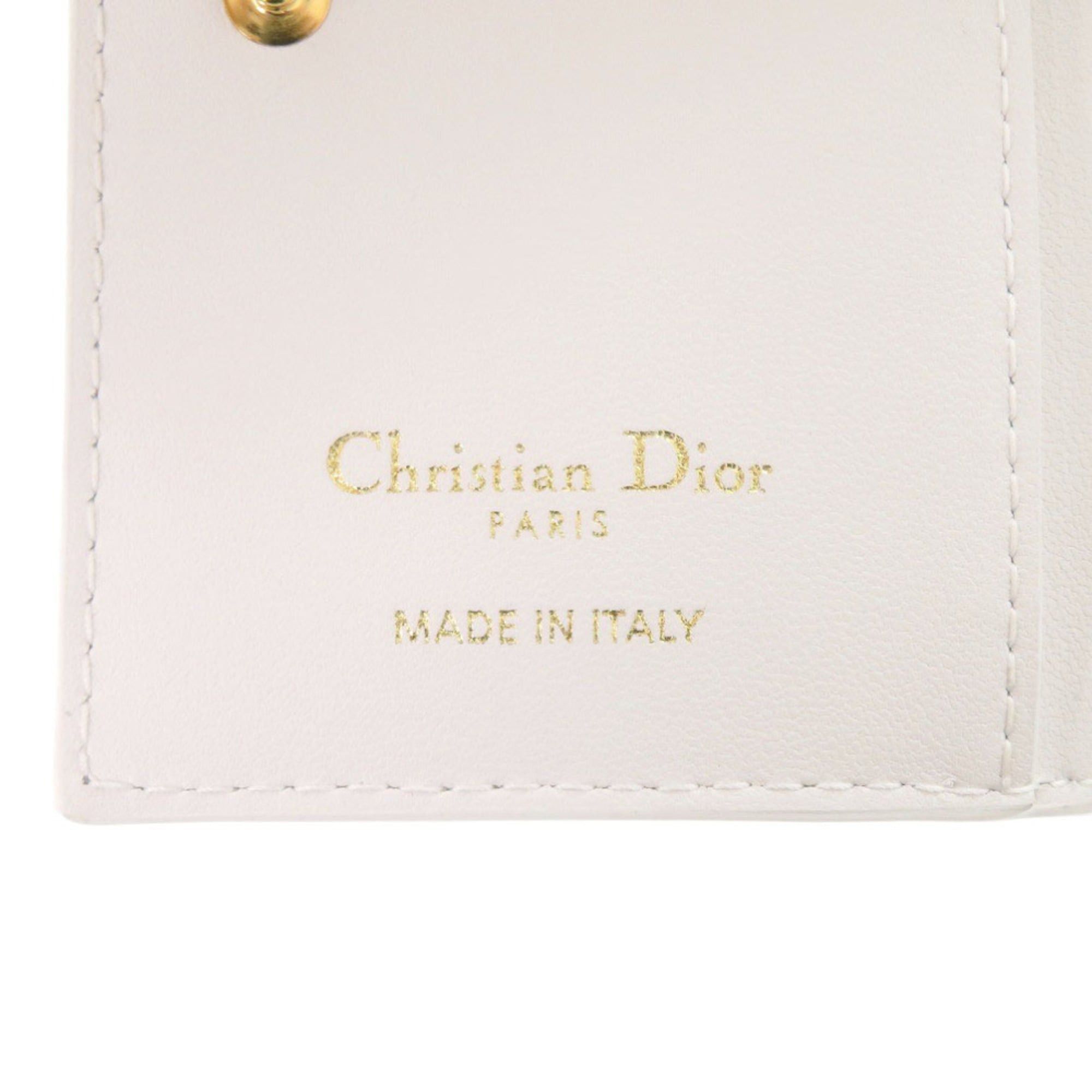Dior Christian Dior Like New Dior Caro Dahlia Wallet Heart Leather White Bi-fold 1344Dior Size ONE SIZE - 8 Thumbnail