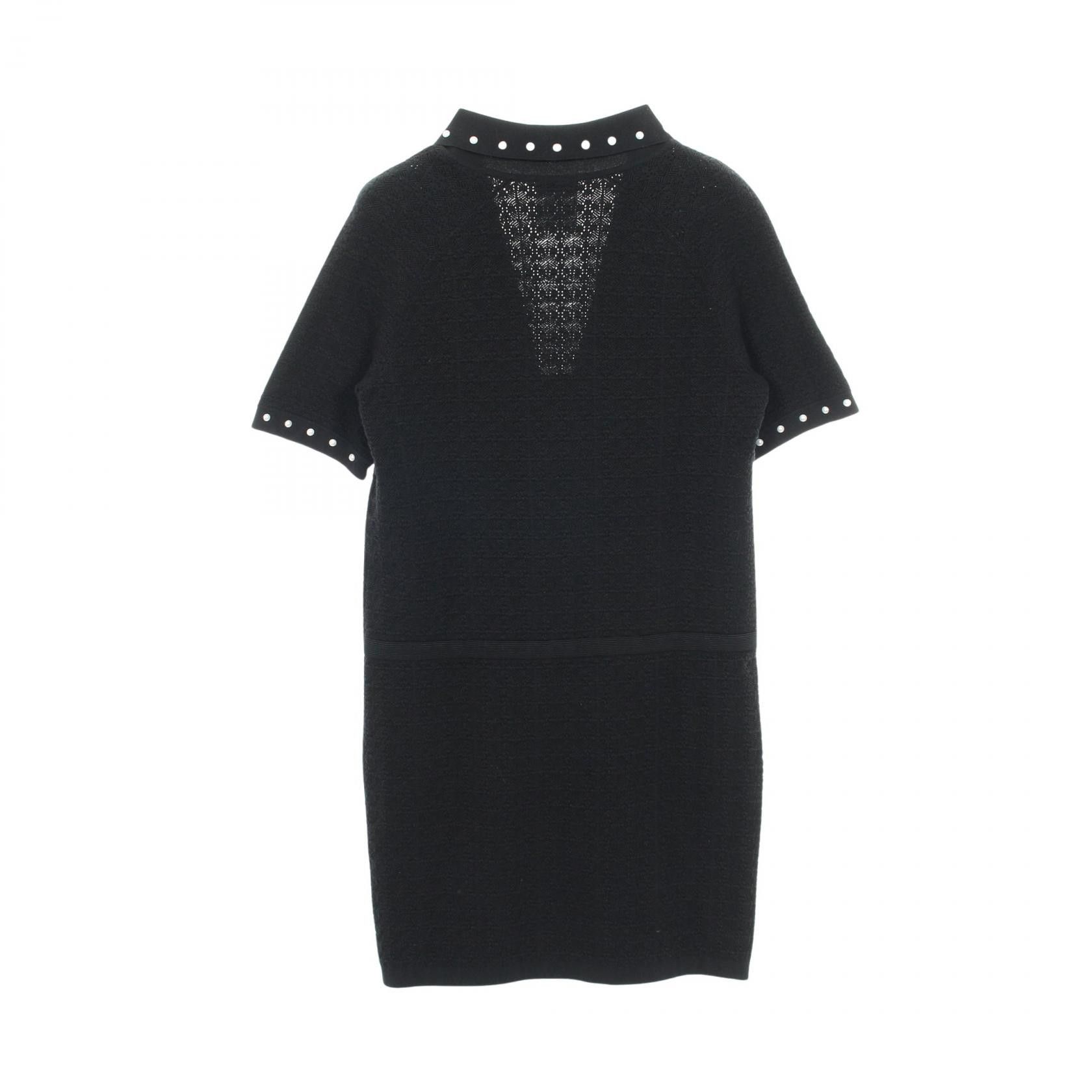 Chanel Chanel Chanel Coco Mark Button Pearl Cotton Nylon Dress Textile Dresses P53686K07000 DUTY FREE for USA Size ONE SIZE - 2 Thumbnail