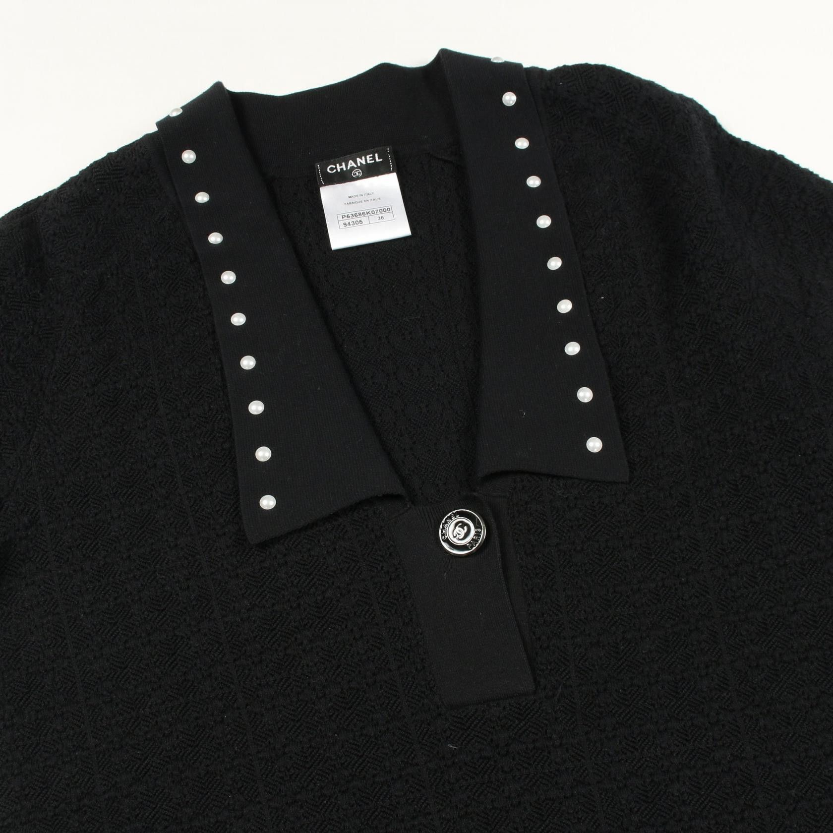 Chanel Chanel Chanel Coco Mark Button Pearl Cotton Nylon Dress Textile Dresses P53686K07000 DUTY FREE for USA Size ONE SIZE - 7 Thumbnail
