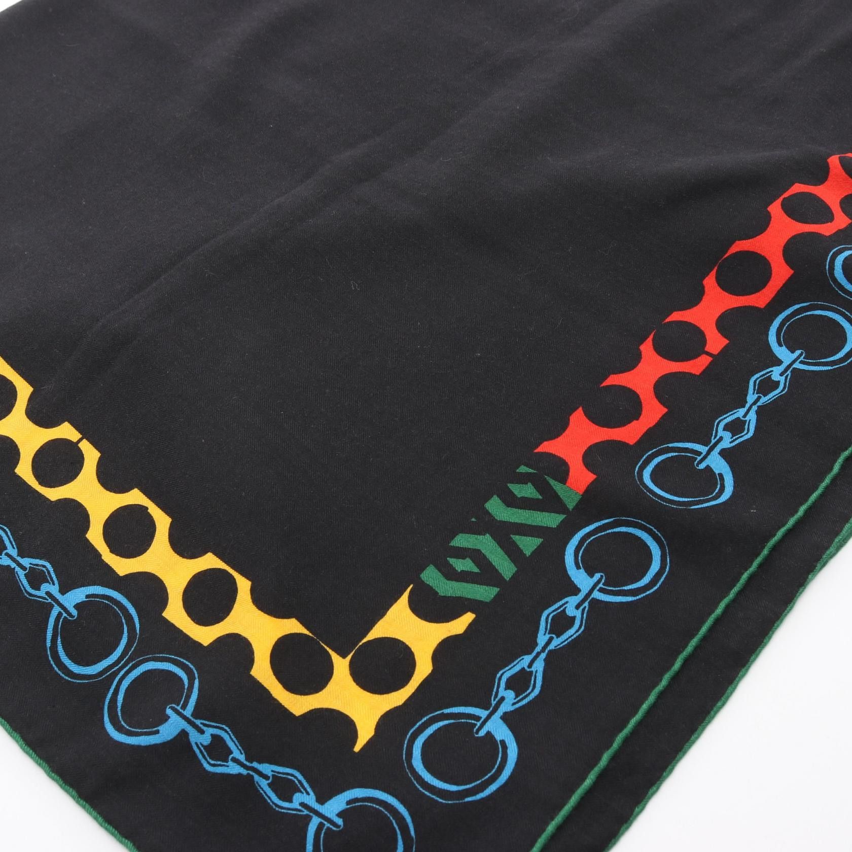 Hermes Hermes Hermes Carre Geant 140 Liste En Chaines Silk Cashmere Scarf Textile Scarf DUTY FREE for USA Size ONE SIZE - 2 Thumbnail