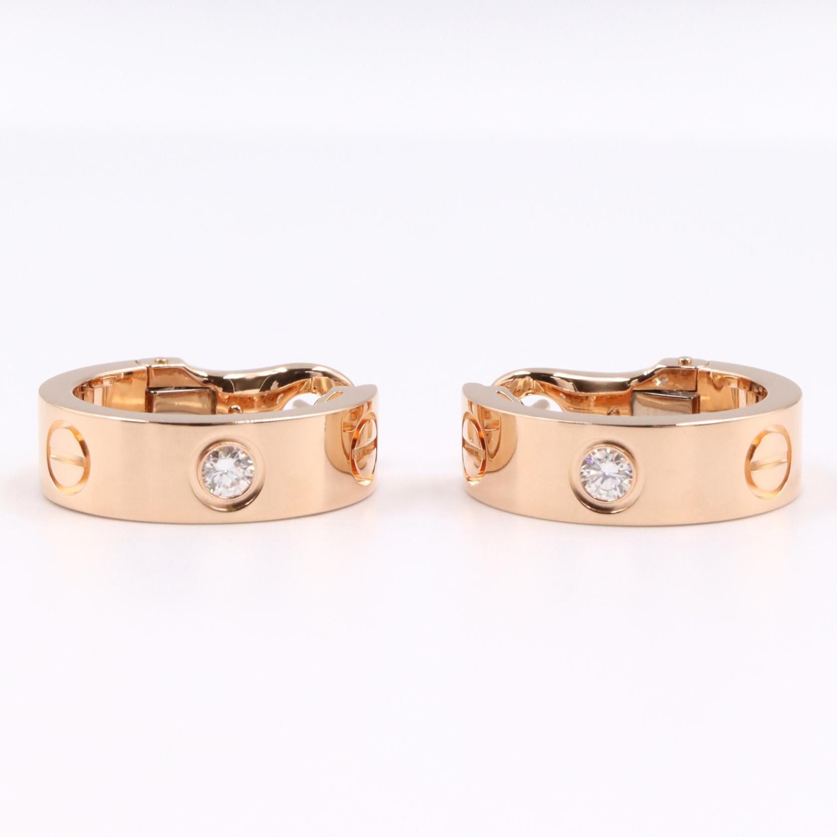 Cartier Cartier Cartier Love Hoop Au750 Diamond Earrings Precious Metal Earrings DUTY FREE for USA Size ONE SIZE - 5 Thumbnail