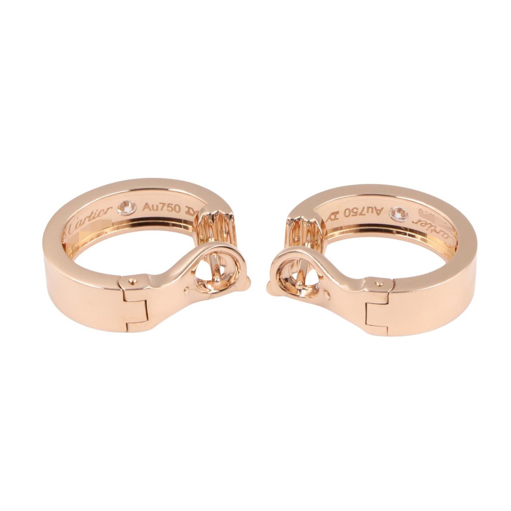 Cartier Cartier Cartier Love Hoop Au750 Diamond Earrings Precious Metal Earrings DUTY FREE for USA Size ONE SIZE - 2 Thumbnail