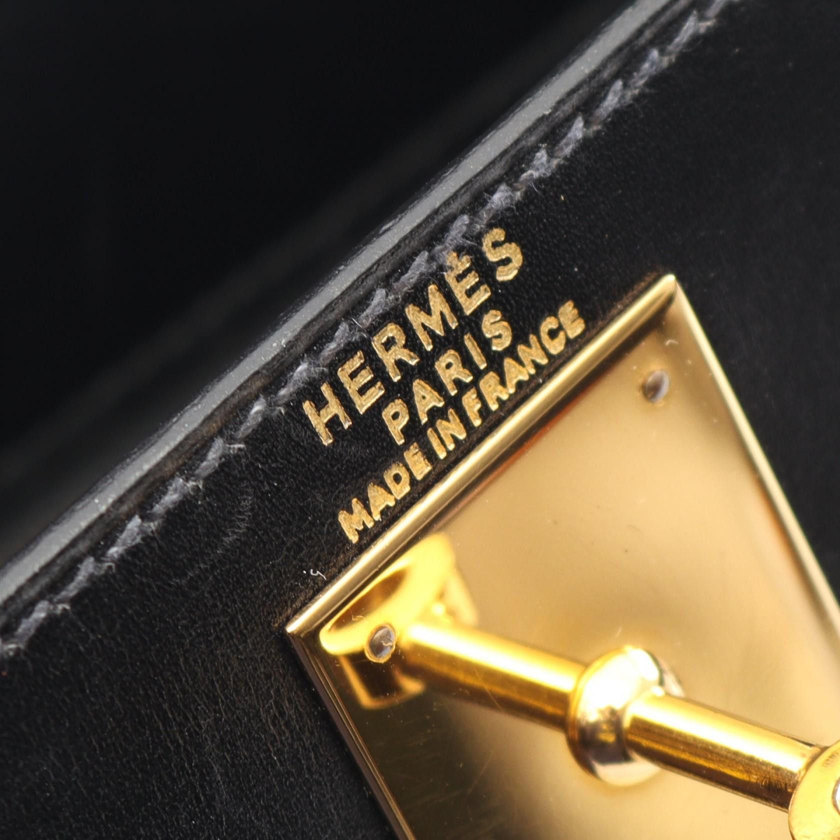 Hermes Hermes Hermes Kelly28 Box Calf Leather Handbag X DUTY FREE for USA Size ONE SIZE - 4 Thumbnail