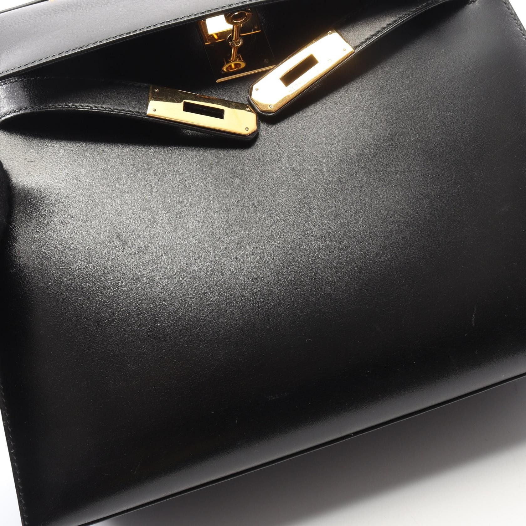 Hermes Hermes Hermes Kelly28 Box Calf Leather Handbag X DUTY FREE for USA Size ONE SIZE - 8 Thumbnail