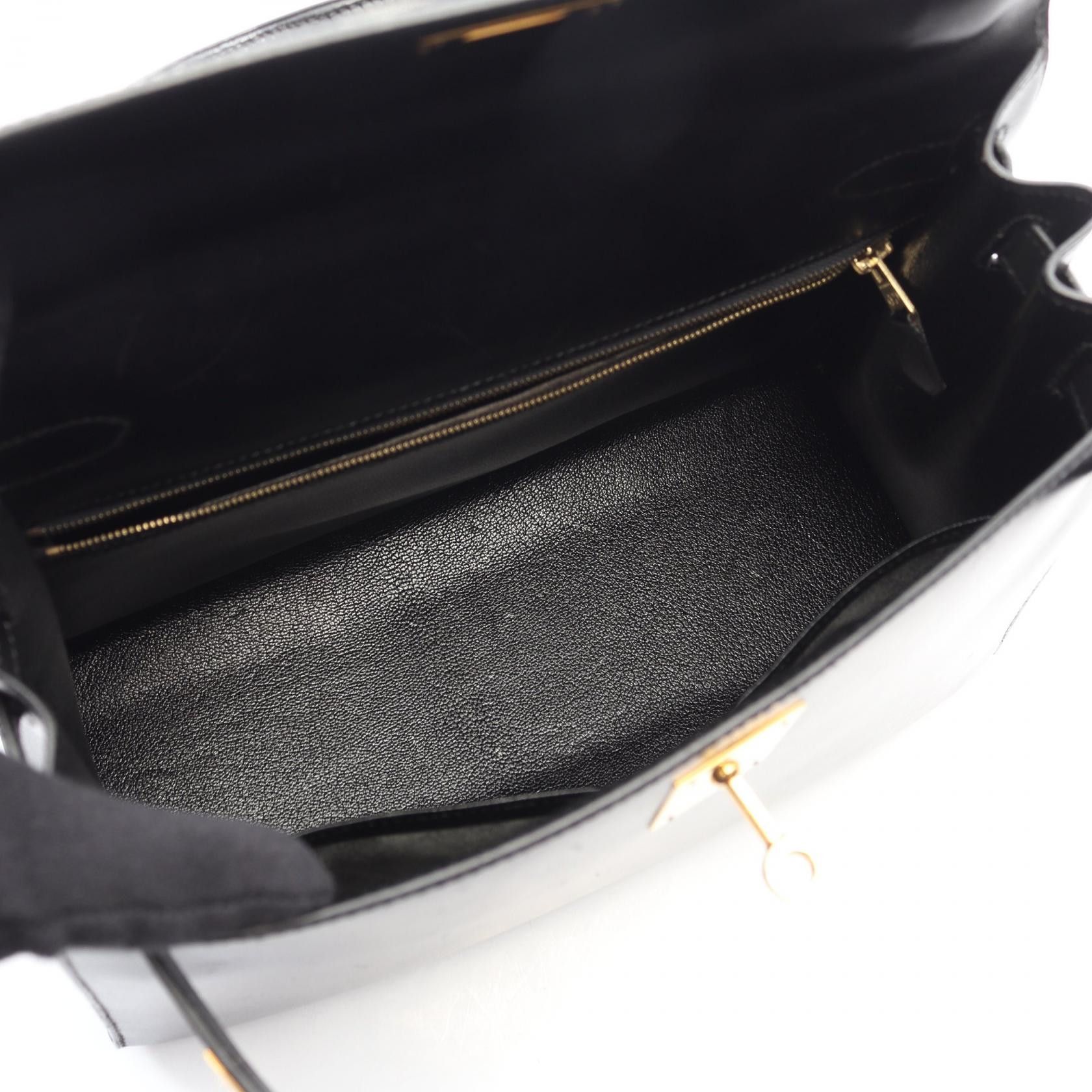 Hermes Hermes Hermes Kelly28 Box Calf Leather Handbag X DUTY FREE for USA Size ONE SIZE - 3 Thumbnail