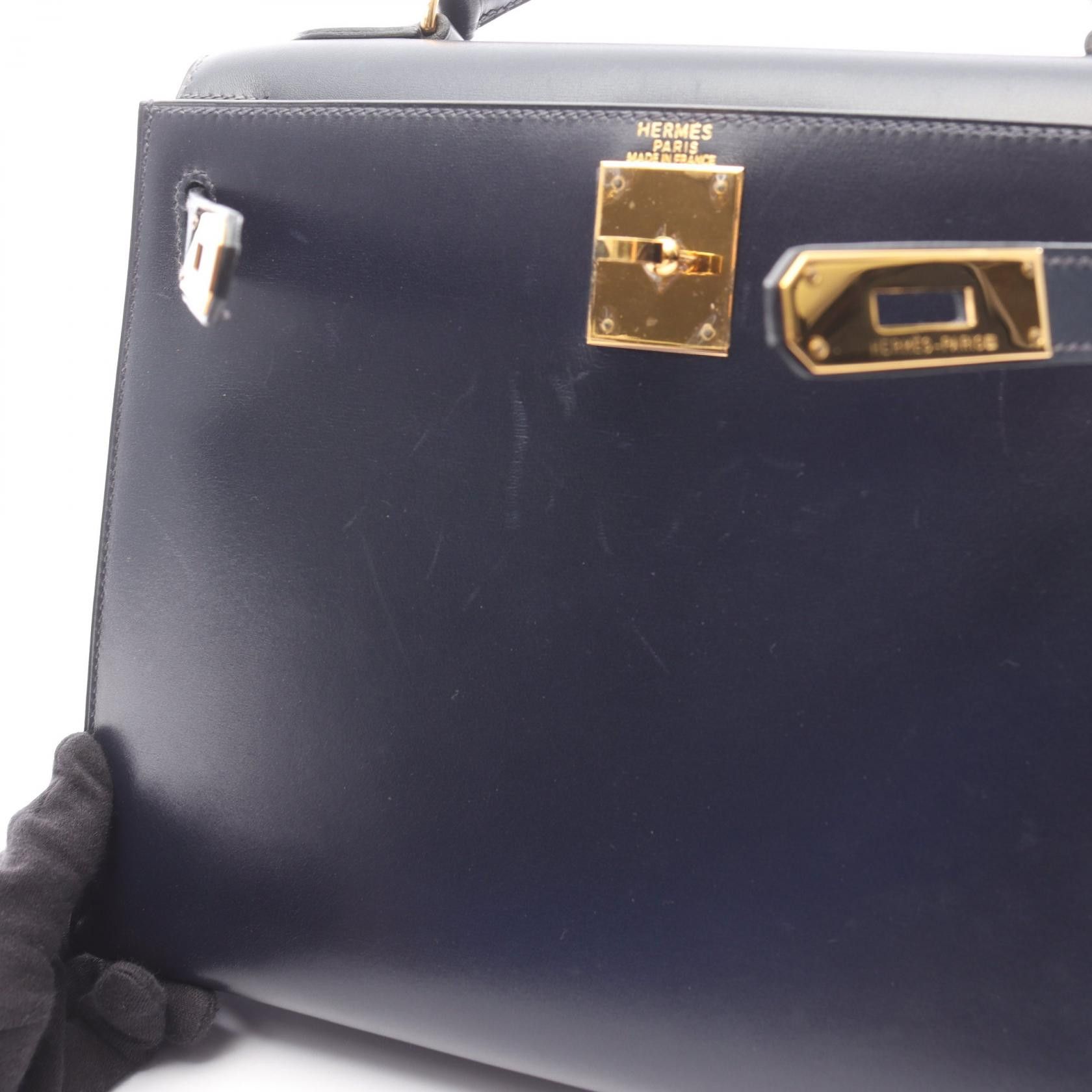 Hermes Hermes Hermes Kelly28 Boxcalf Leather Handbag Stamp B (1998) DUTY FREE for USA Size ONE SIZE - 9 Thumbnail