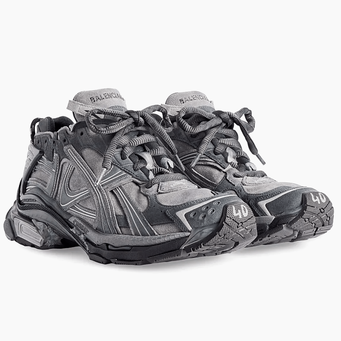 Balenciaga Runner Sneaker Grey Suede Size US 10 / EU 43 - 3 Thumbnail