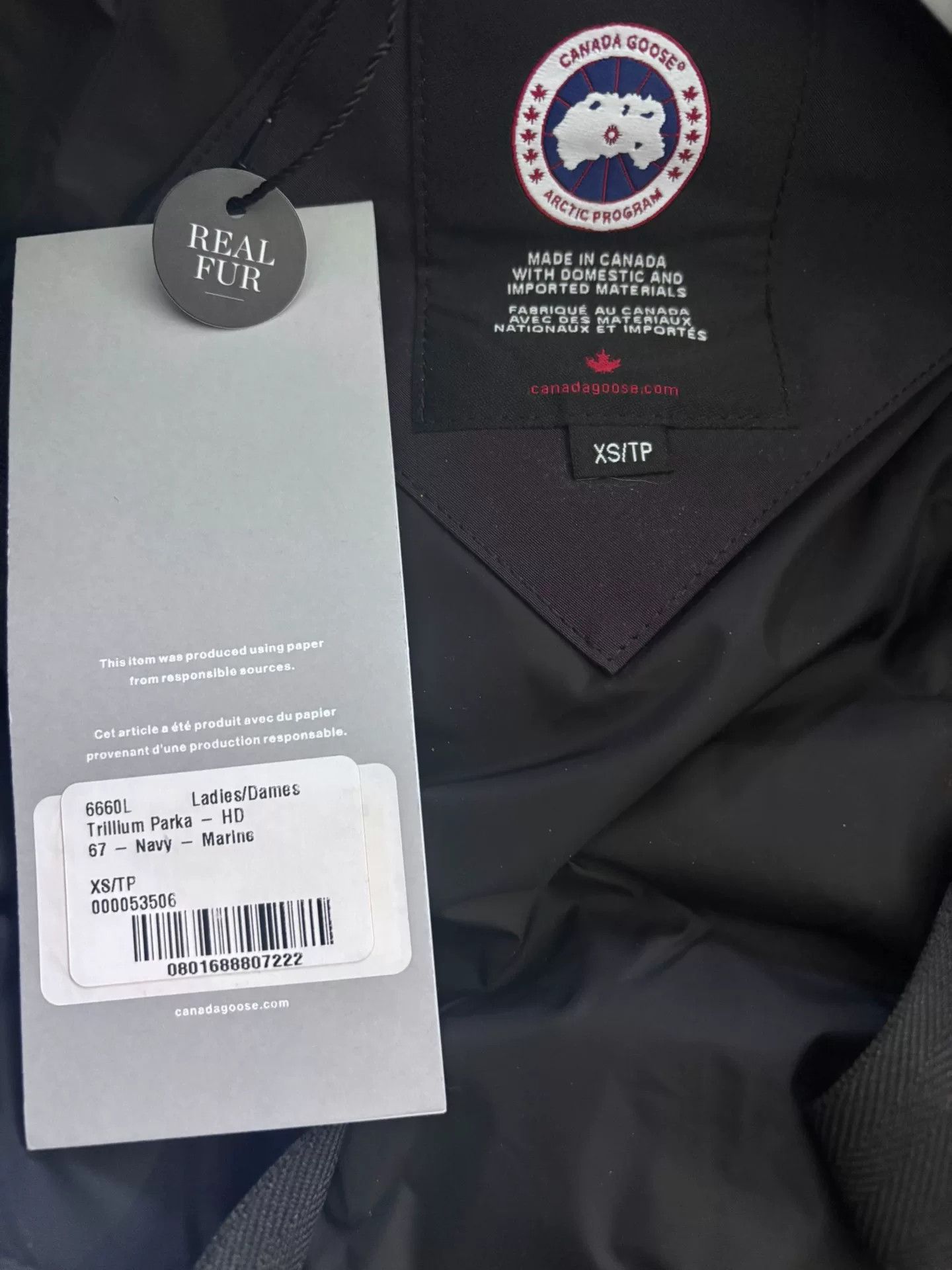 Canada Goose Canada Goose Trillium Navy Down Jacket Size XS / US 0-2 / IT 36-38 - 2 Thumbnail